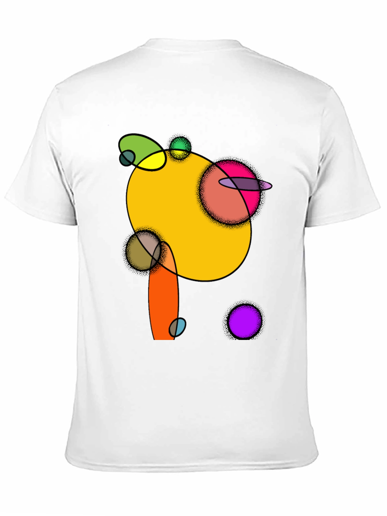 Abstract Circles Graphic Black T-Shirt