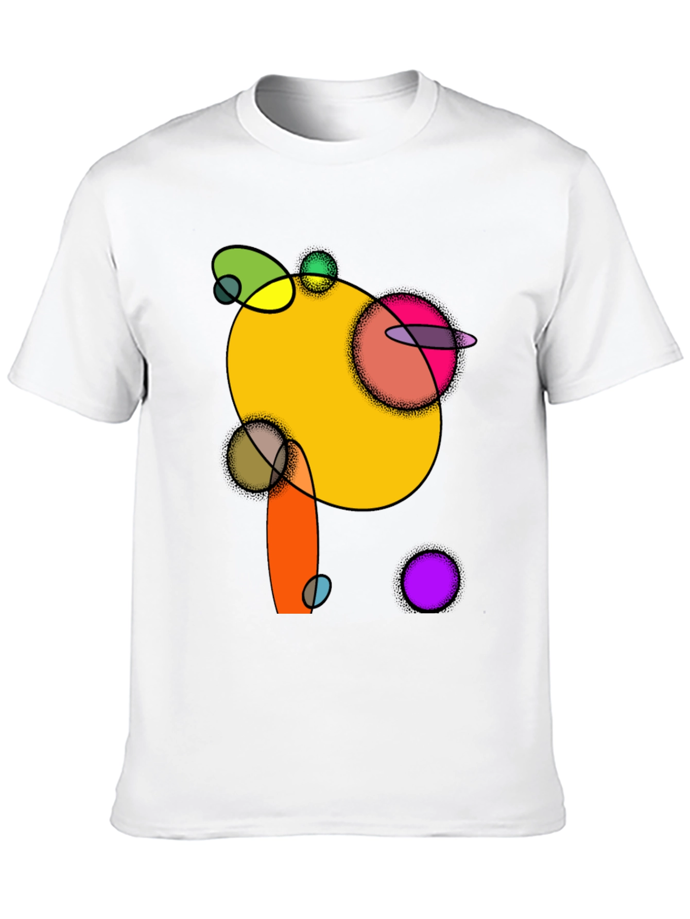 Abstract Circles Graphic Black T-Shirt