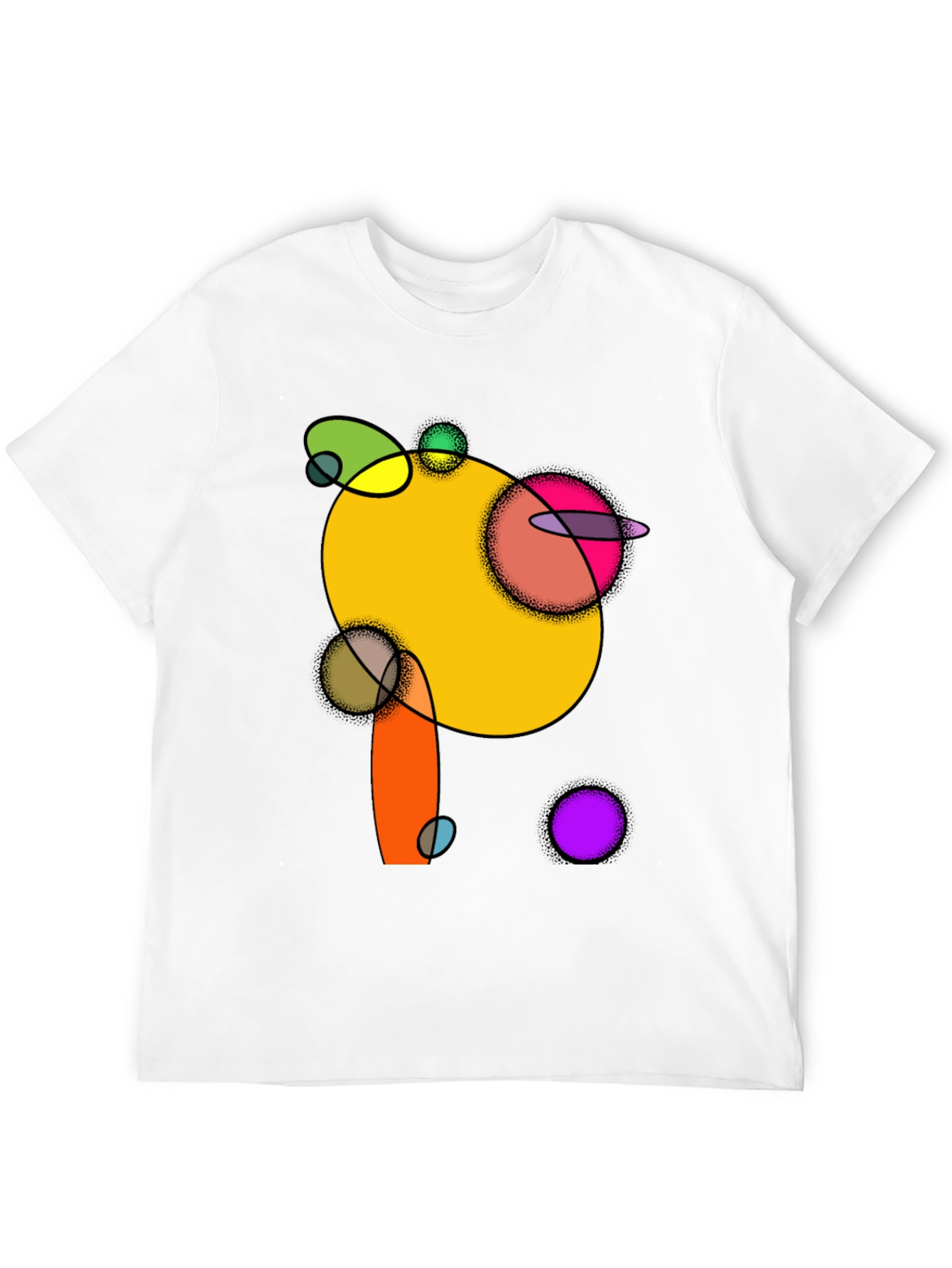 Abstract Circles Graphic Black T-Shirt