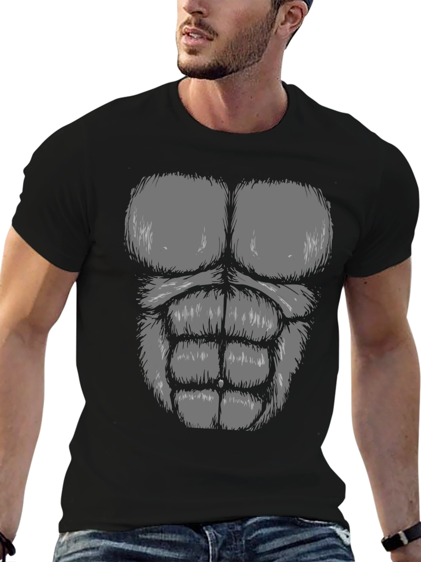 Funny Gorilla Chest T-Shirt - Prank Costume Tee