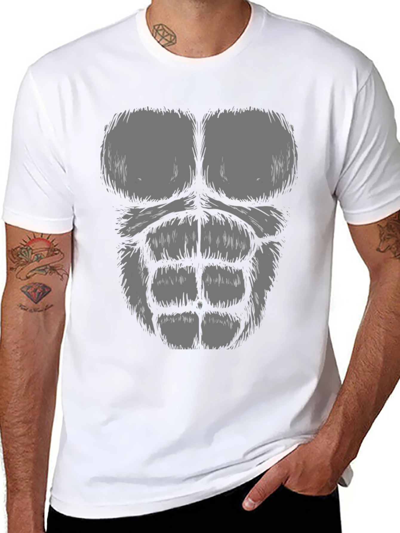 Funny Gorilla Chest T-Shirt - Prank Costume Tee