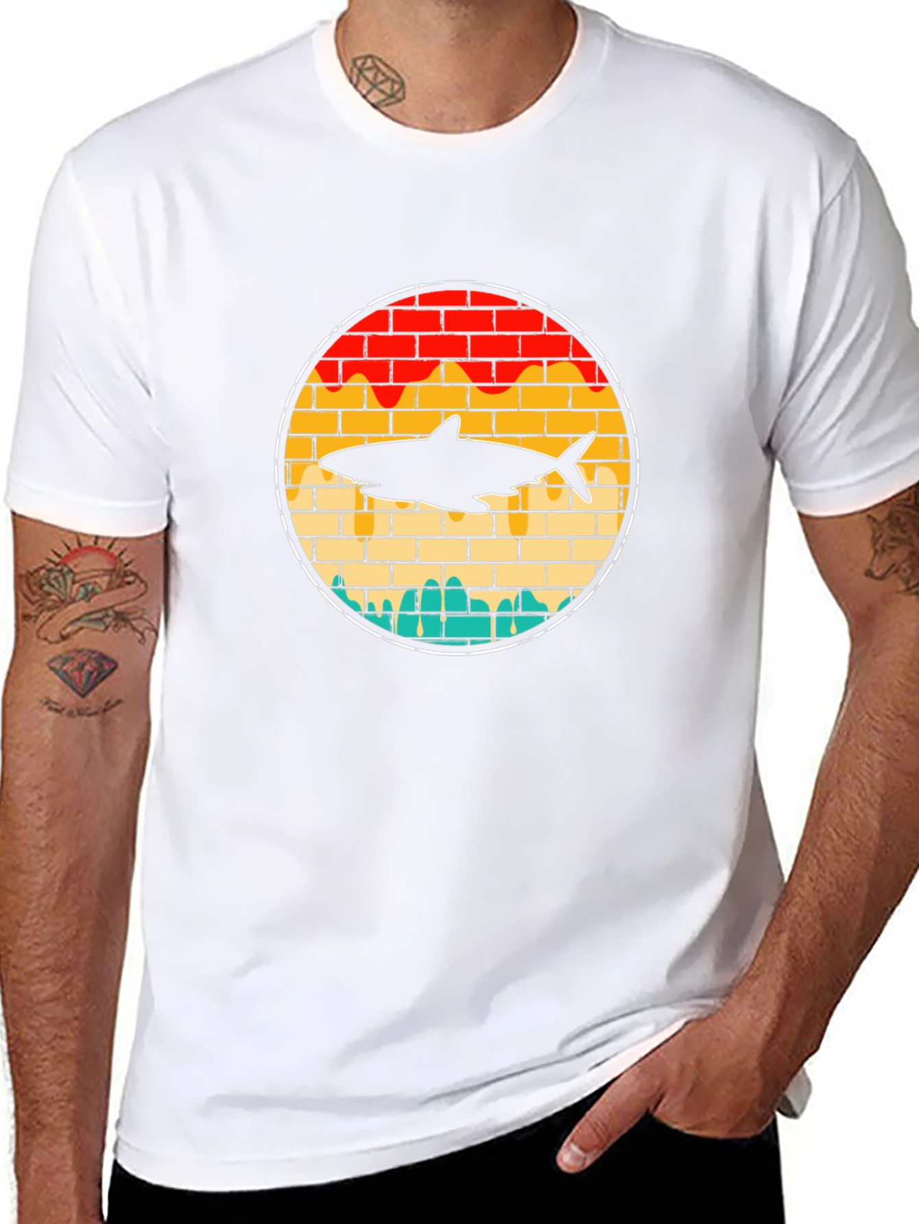 Retro Shark Brick T-Shirt