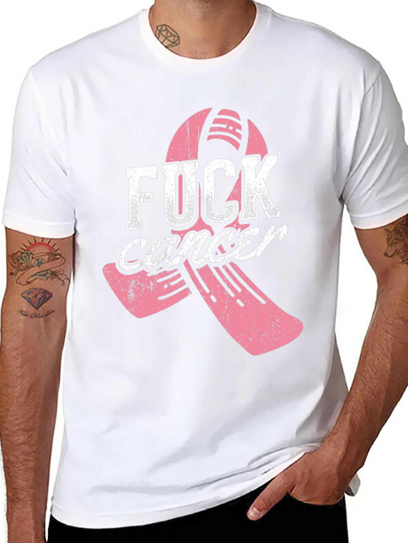 Fight Cancer T-Shirt - Pink Ribbon
