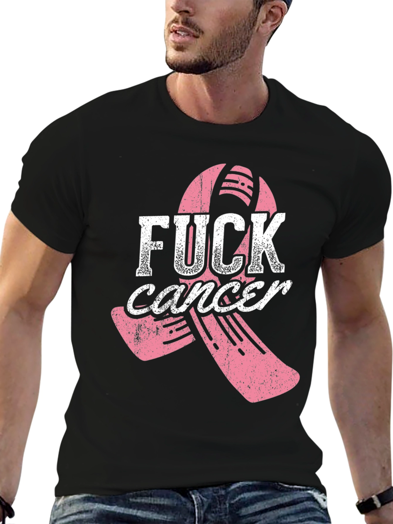 Fight Cancer T-Shirt - Pink Ribbon