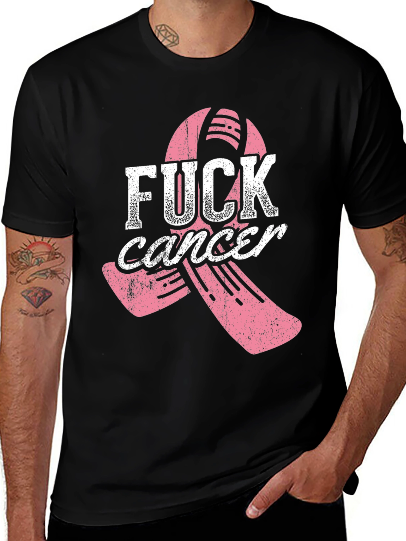 Fight Cancer T-Shirt - Pink Ribbon