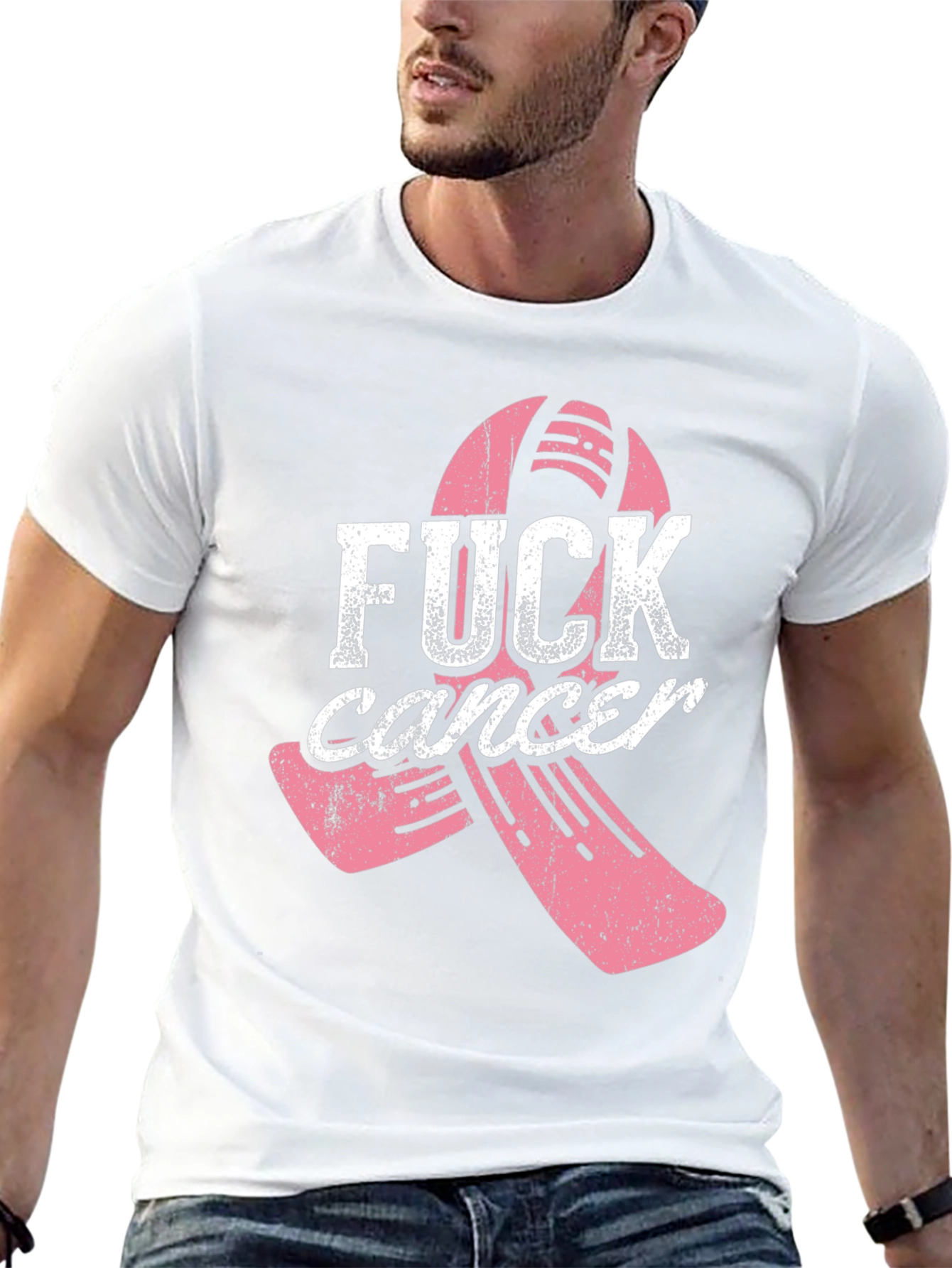 Fight Cancer T-Shirt - Pink Ribbon