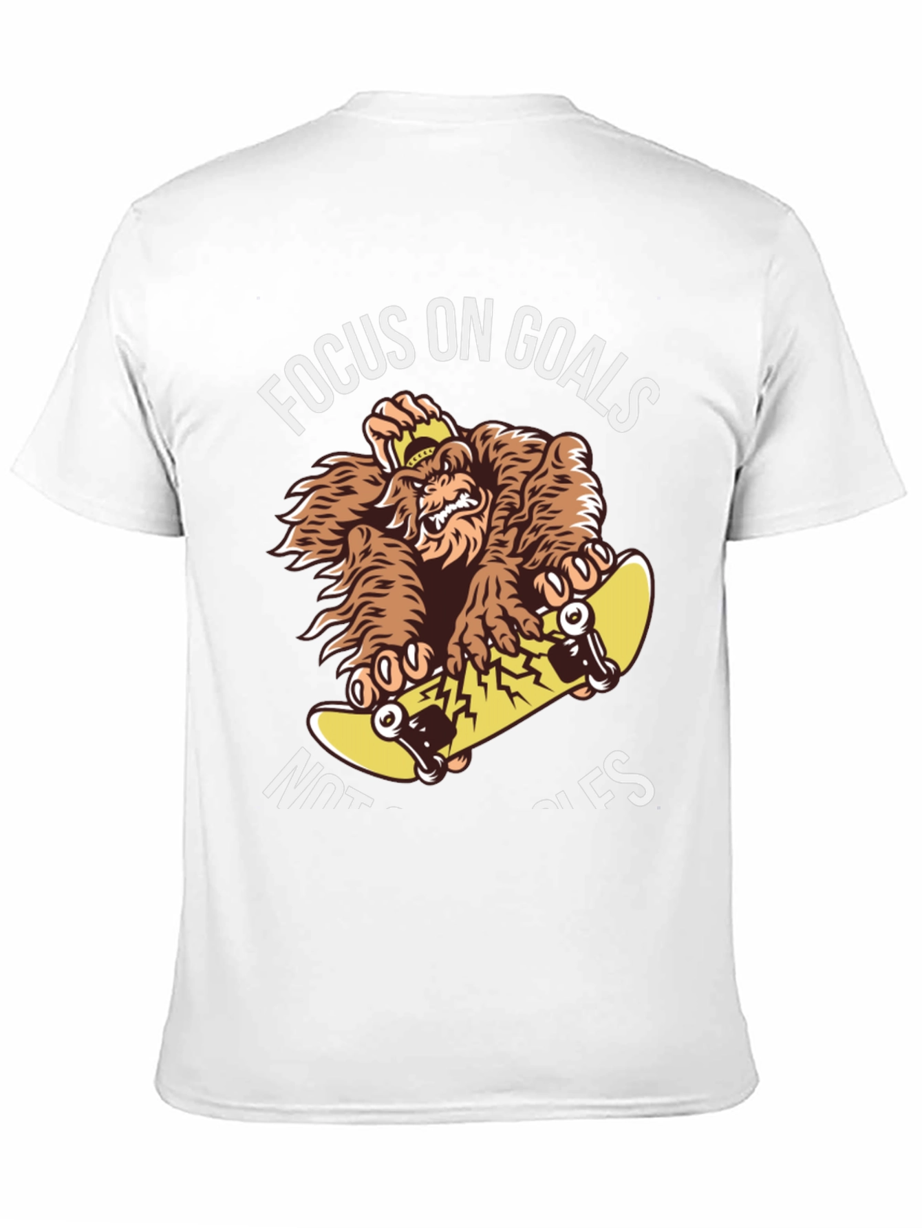 Focus on Goals Skateboard Gorilla Graphic T-Shirt