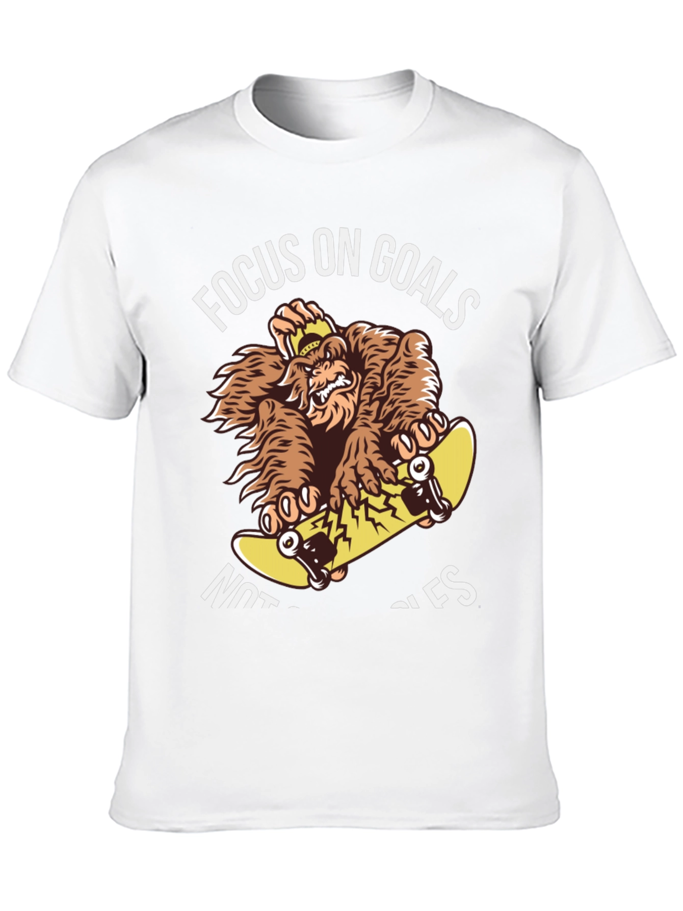Focus on Goals Skateboard Gorilla Graphic T-Shirt