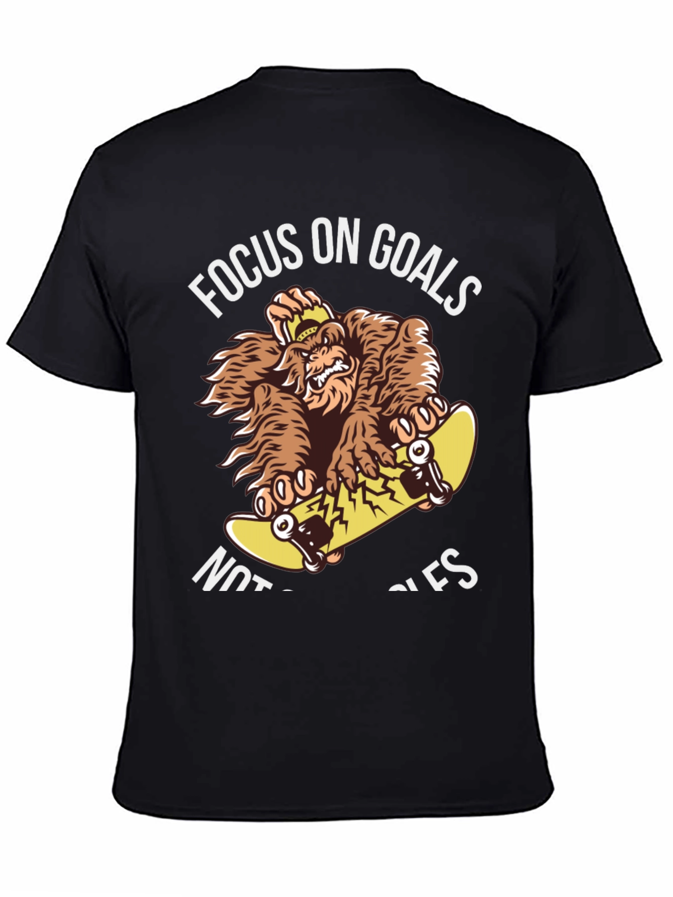 Focus on Goals Skateboard Gorilla Graphic T-Shirt