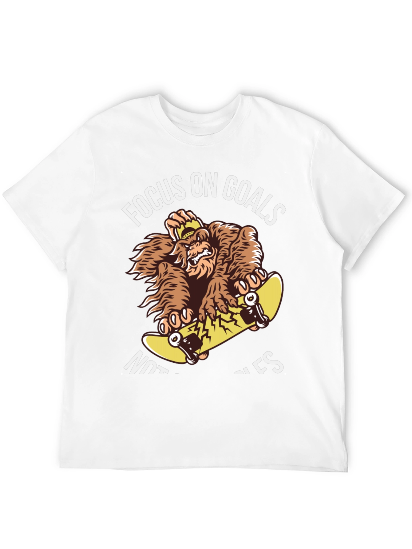 Focus on Goals Skateboard Gorilla Graphic T-Shirt
