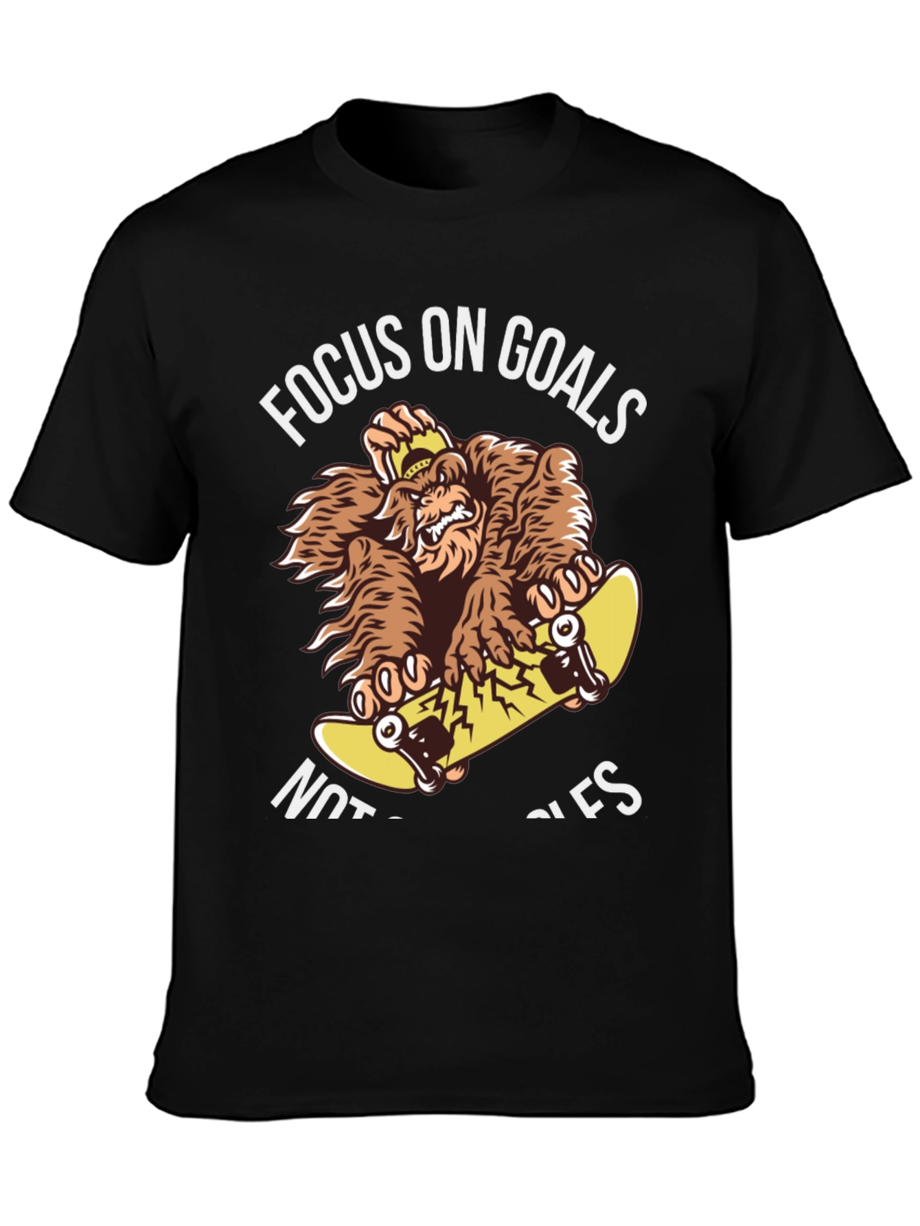Focus on Goals Skateboard Gorilla Graphic T-Shirt