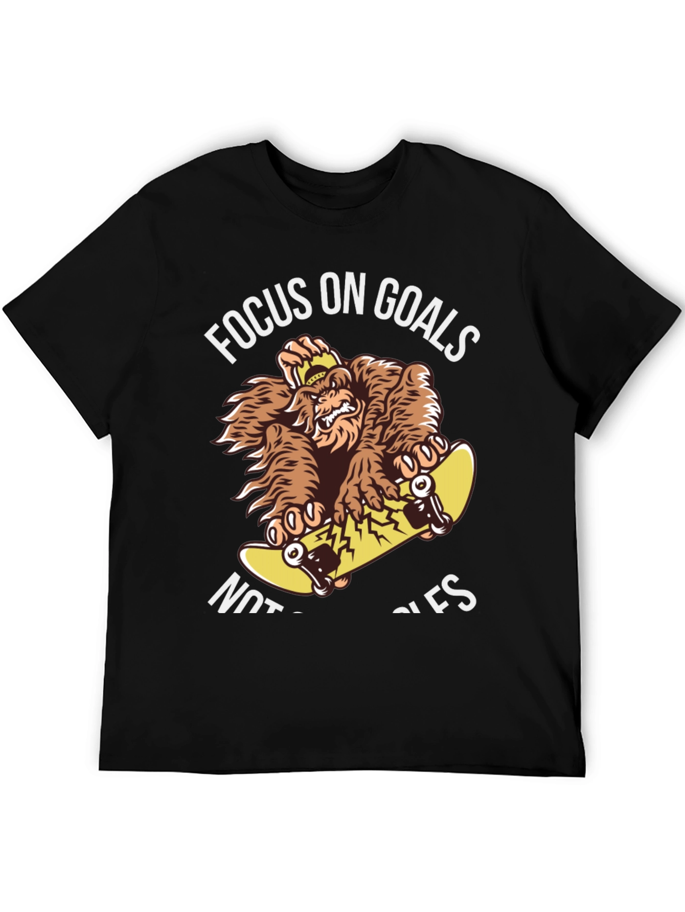 Focus on Goals Skateboard Gorilla Graphic T-Shirt