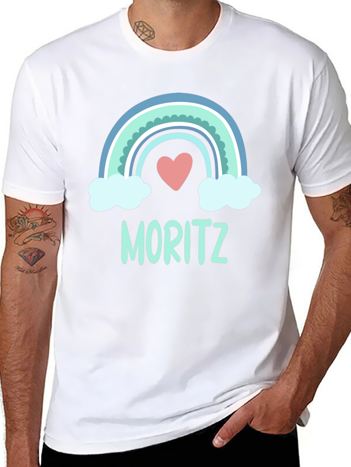 Moritz Rainbow Heart Graphic T-Shirt