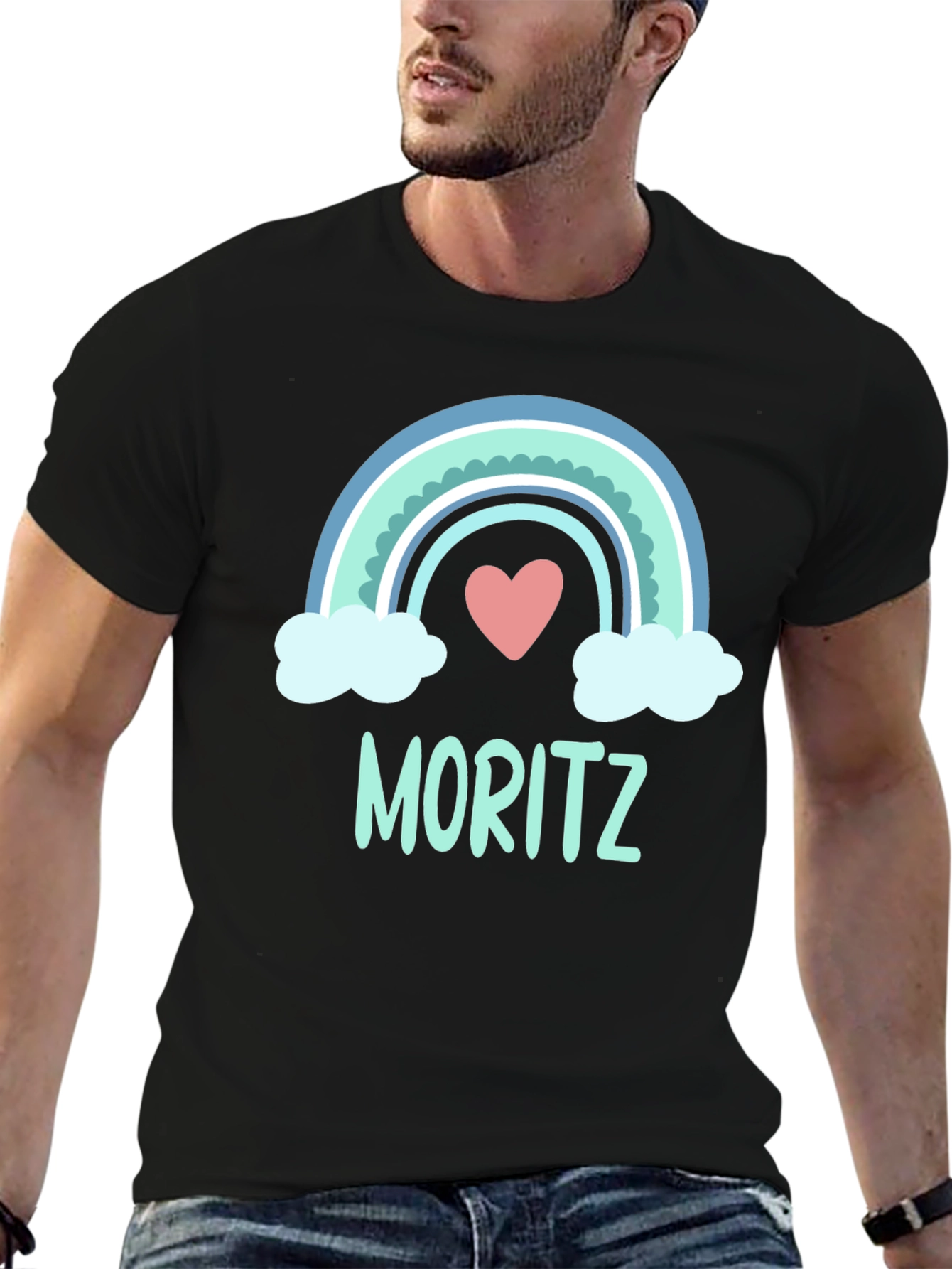 Moritz Rainbow Heart Graphic T-Shirt