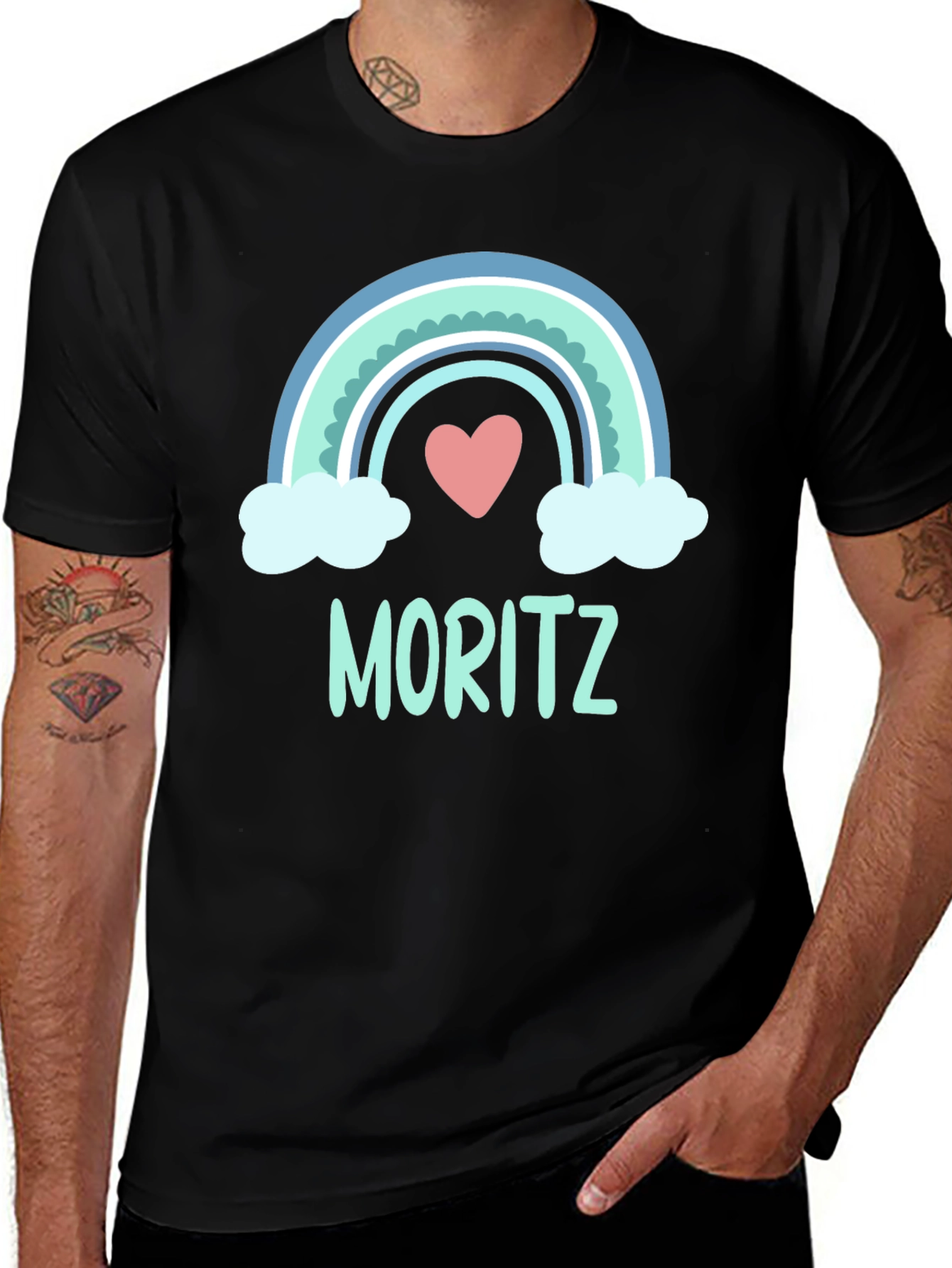 Moritz Rainbow Heart Graphic T-Shirt