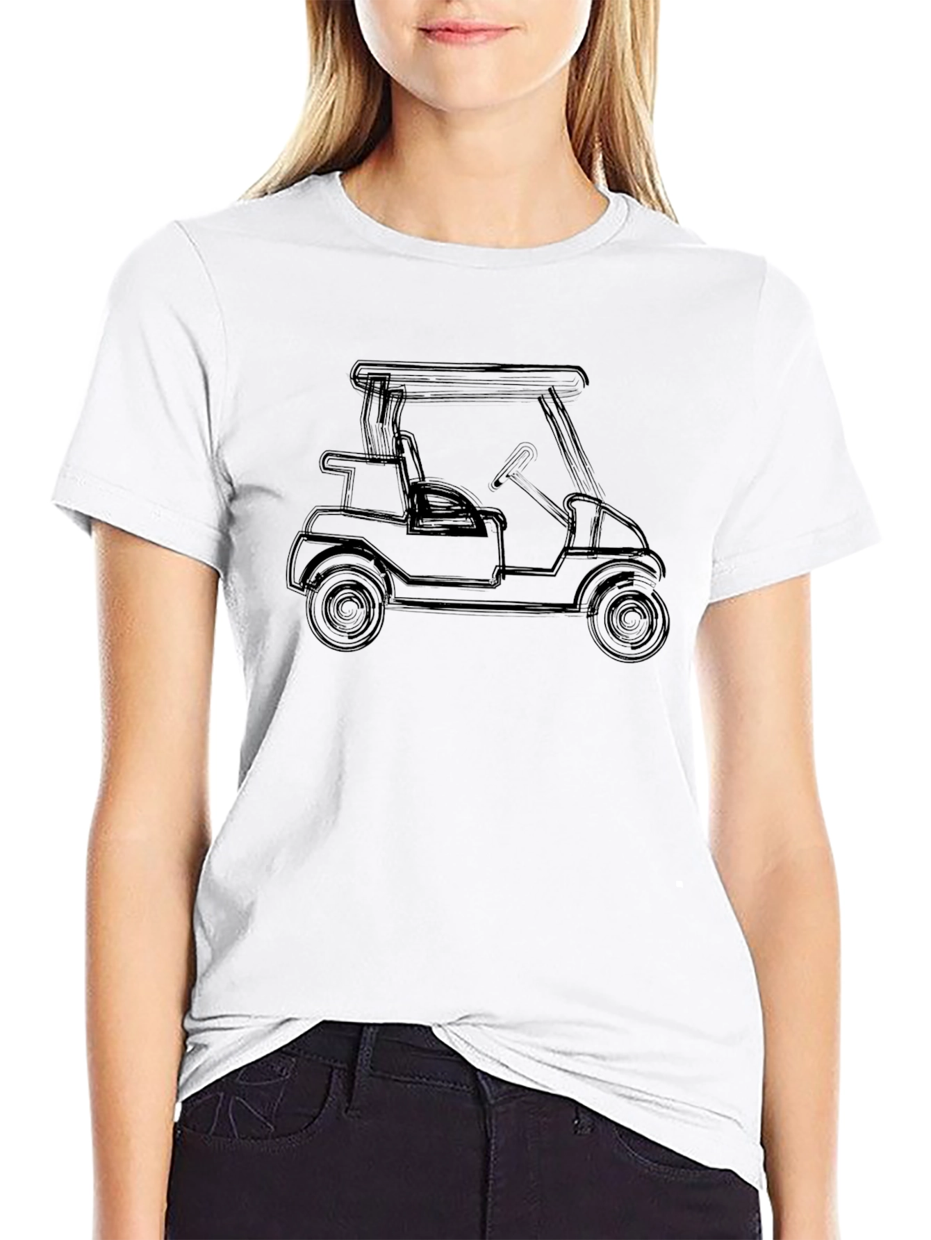 Golf Cart Graphic T-Shirt - Black