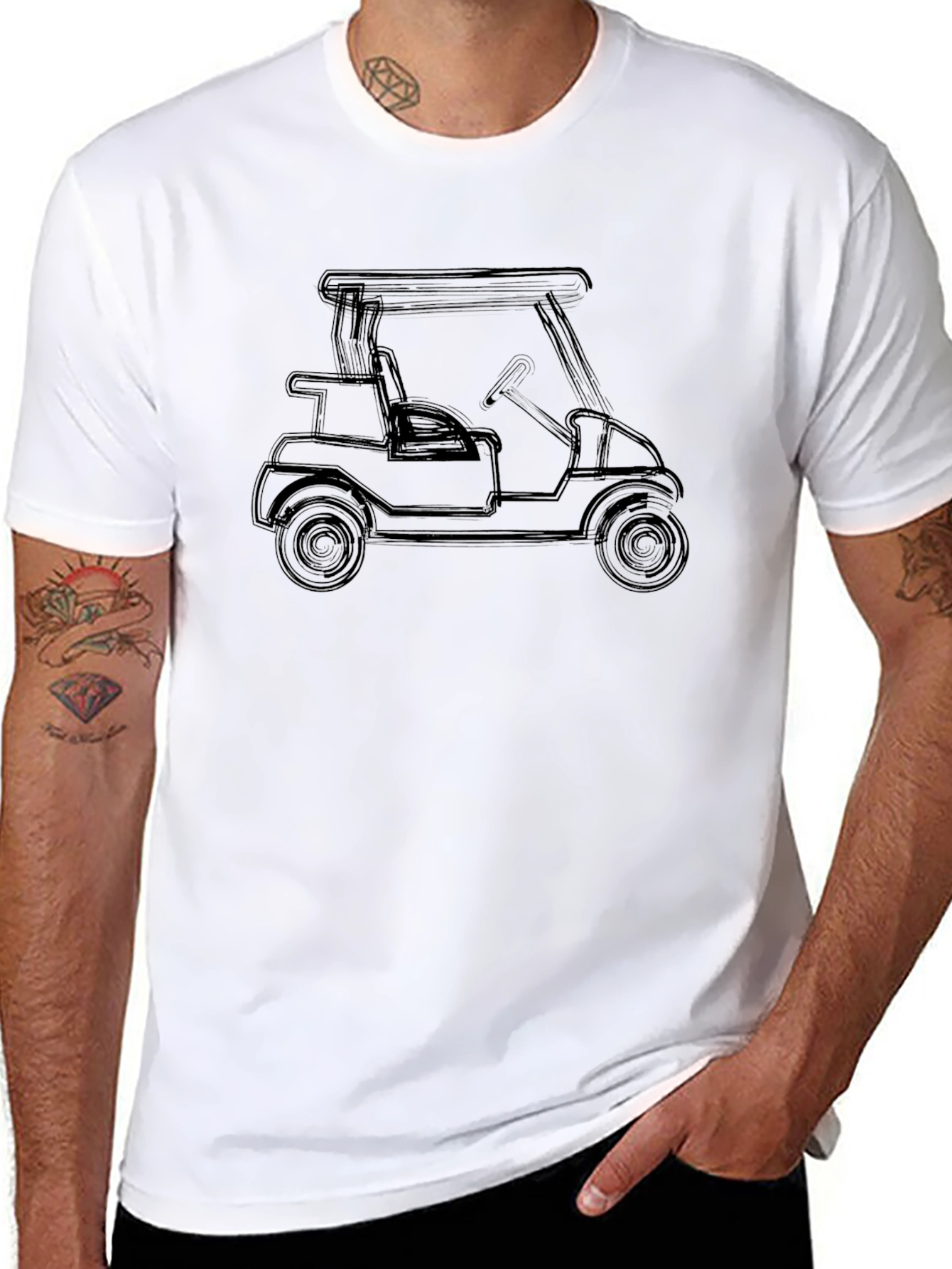 Golf Cart Graphic T-Shirt - Black