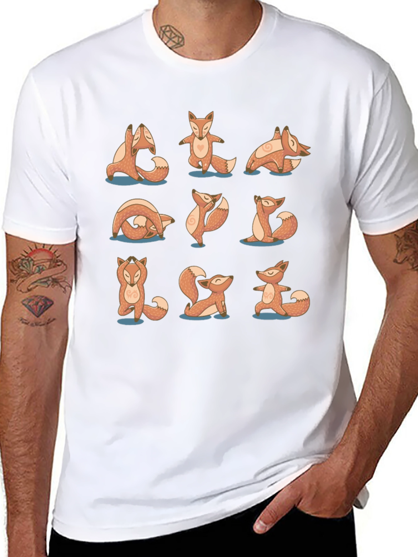 Yoga Fox Black Graphic Tee