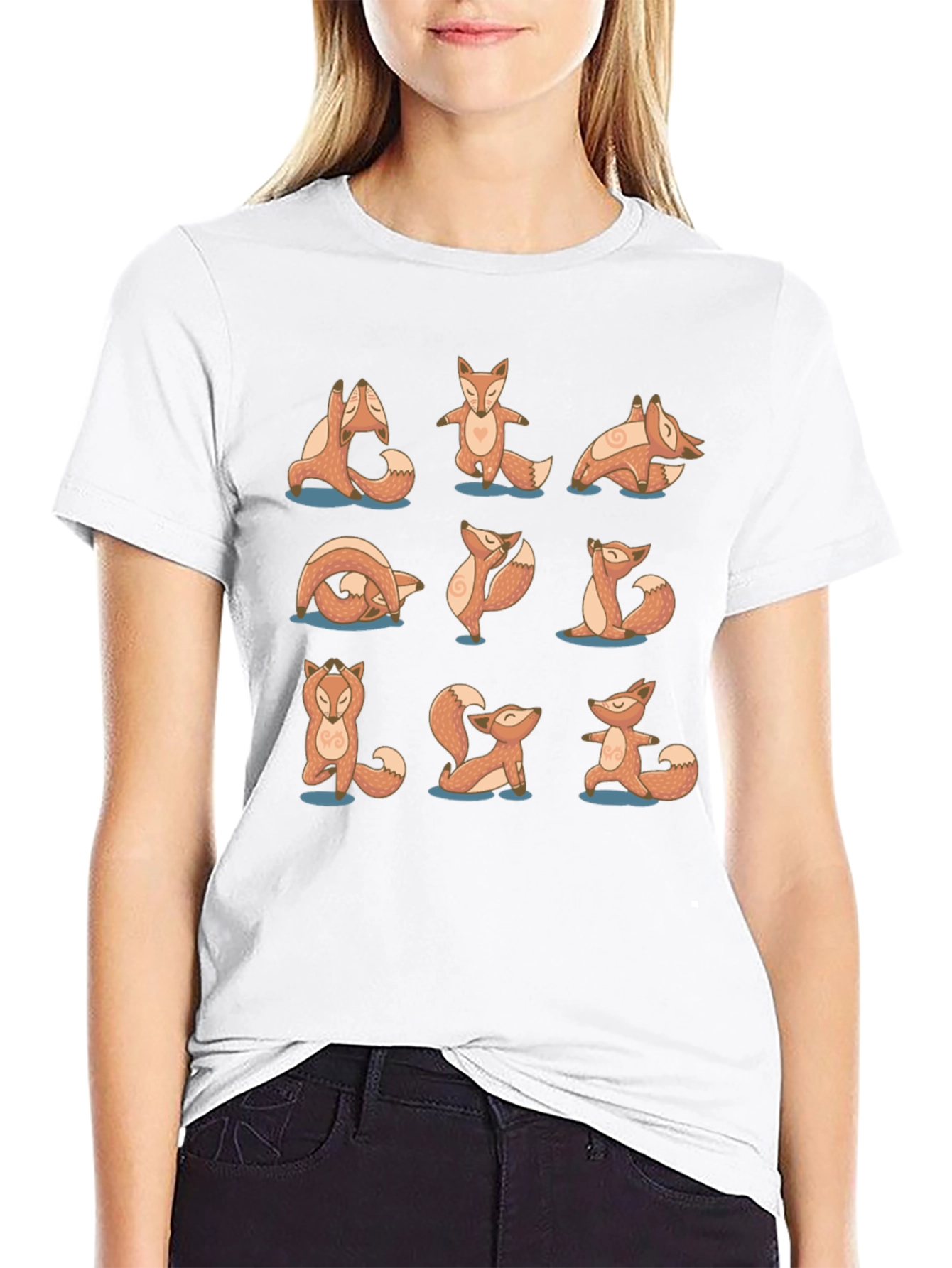 Yoga Fox Black Graphic Tee