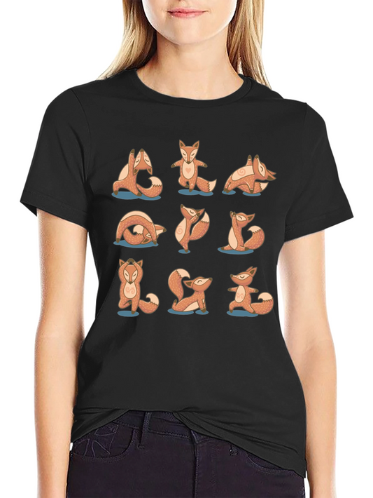 Yoga Fox Black Graphic Tee