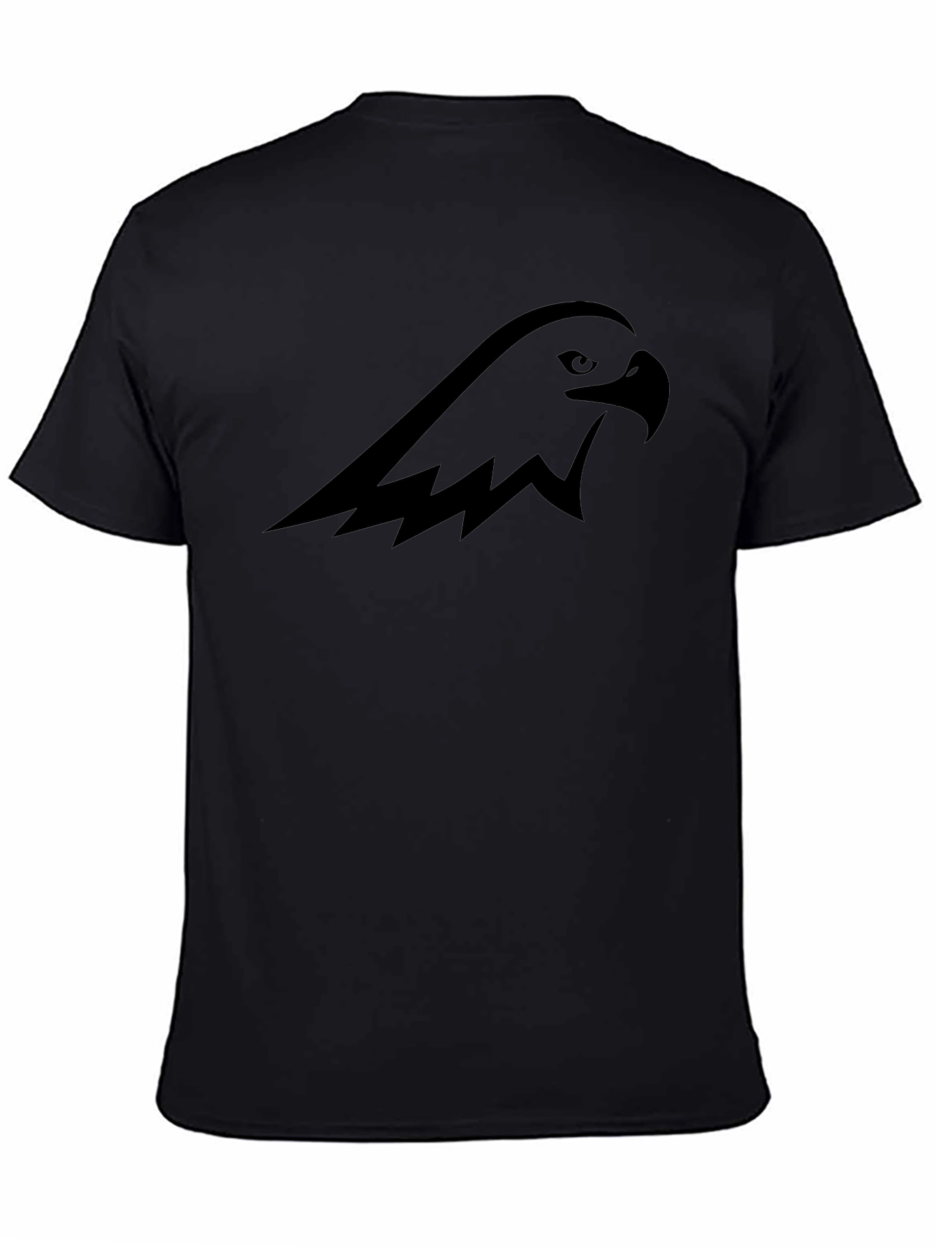 Black Graphic Tee - Eagle Head Design