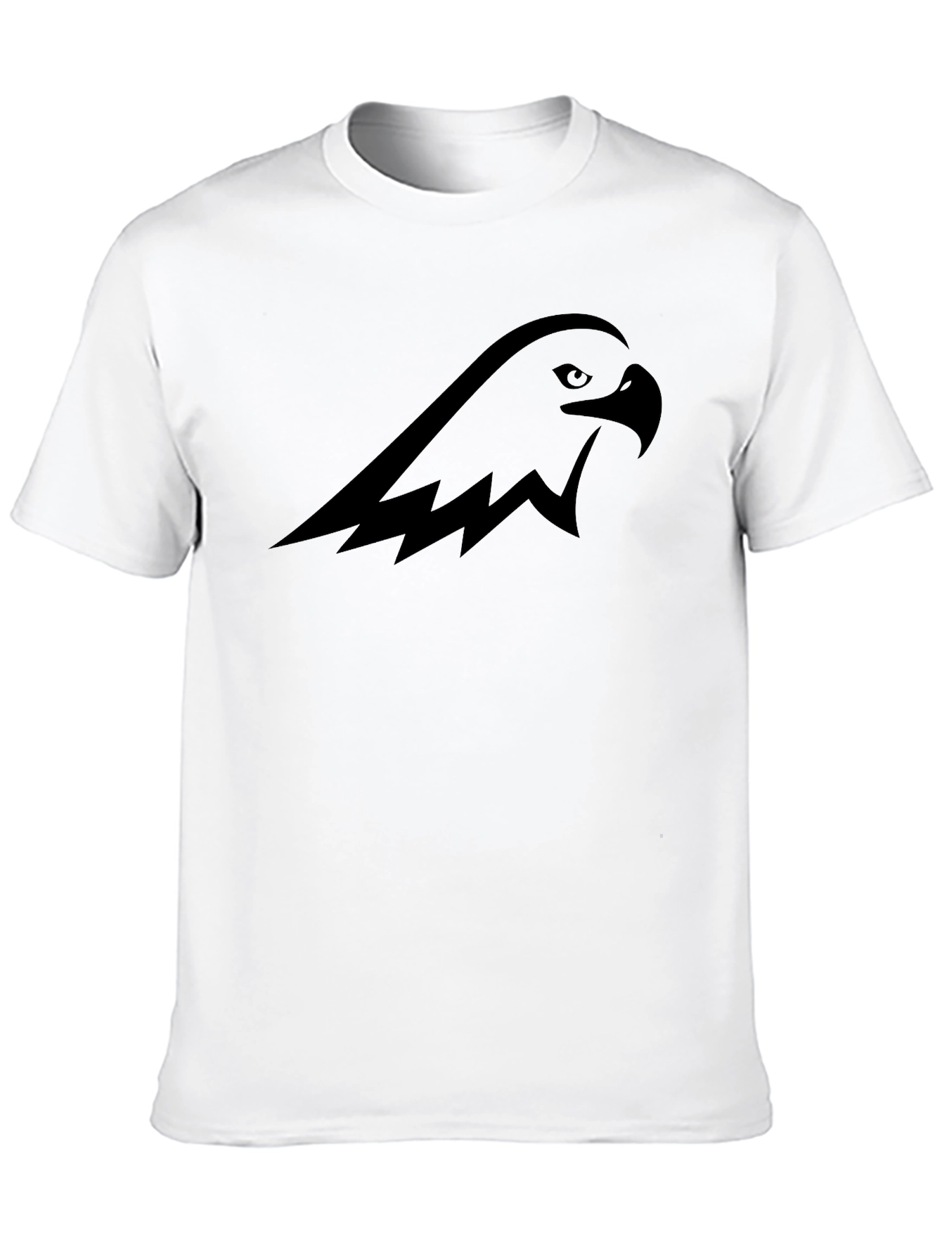 Black Graphic Tee - Eagle Head Design