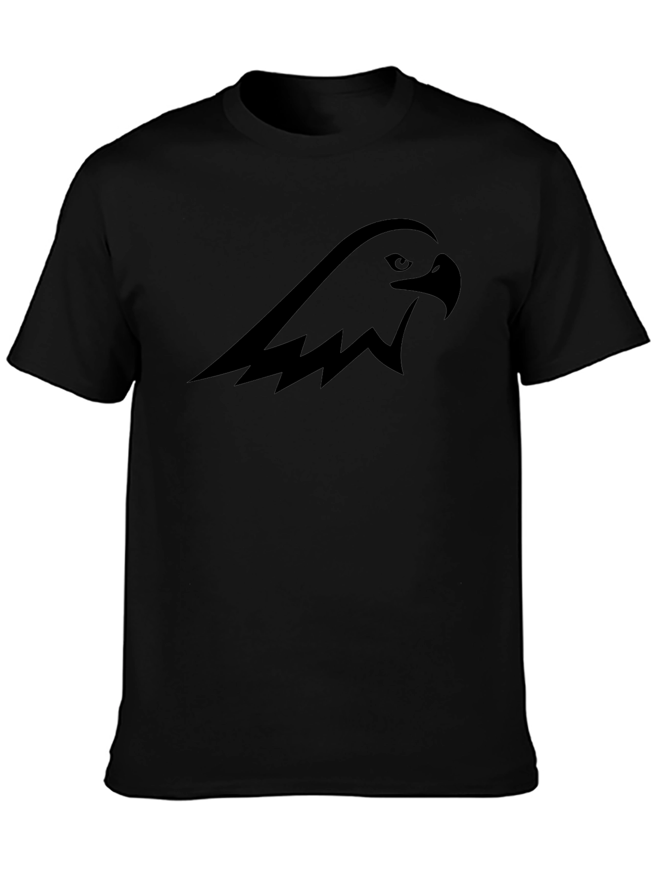 Black Graphic Tee - Eagle Head Design