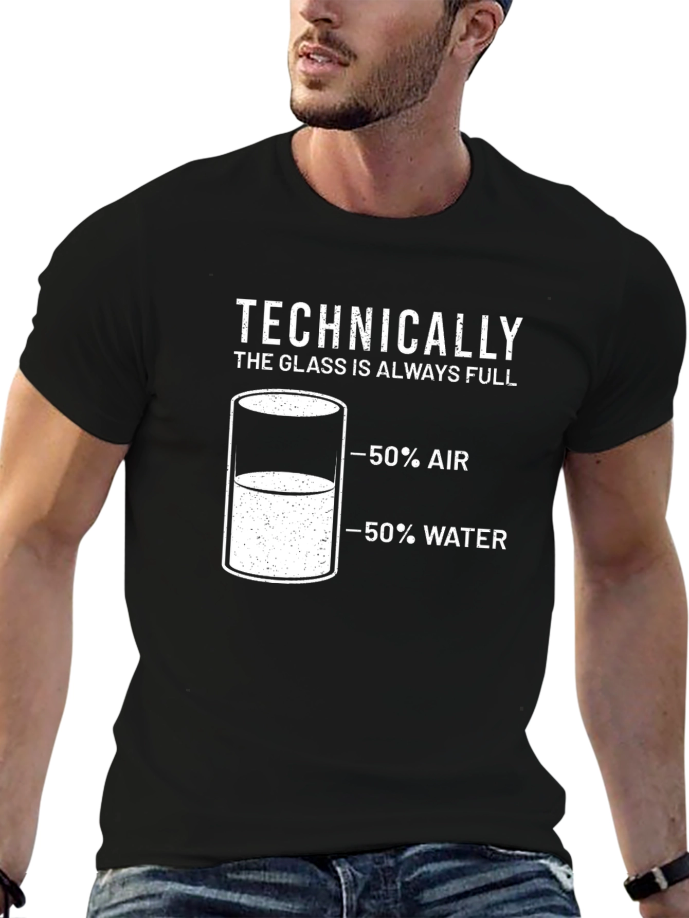 Technically The Glass is Always Full Mens T-Shirt