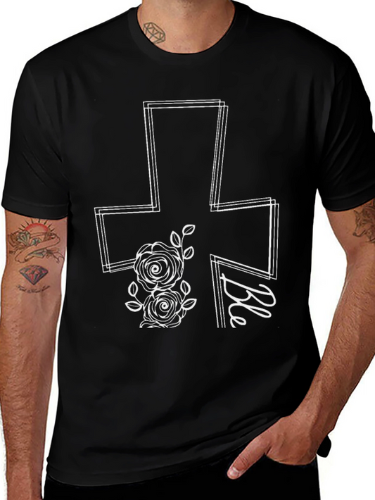 Blessed Floral Cross Graphic Tee - Stylish Christian Apparel