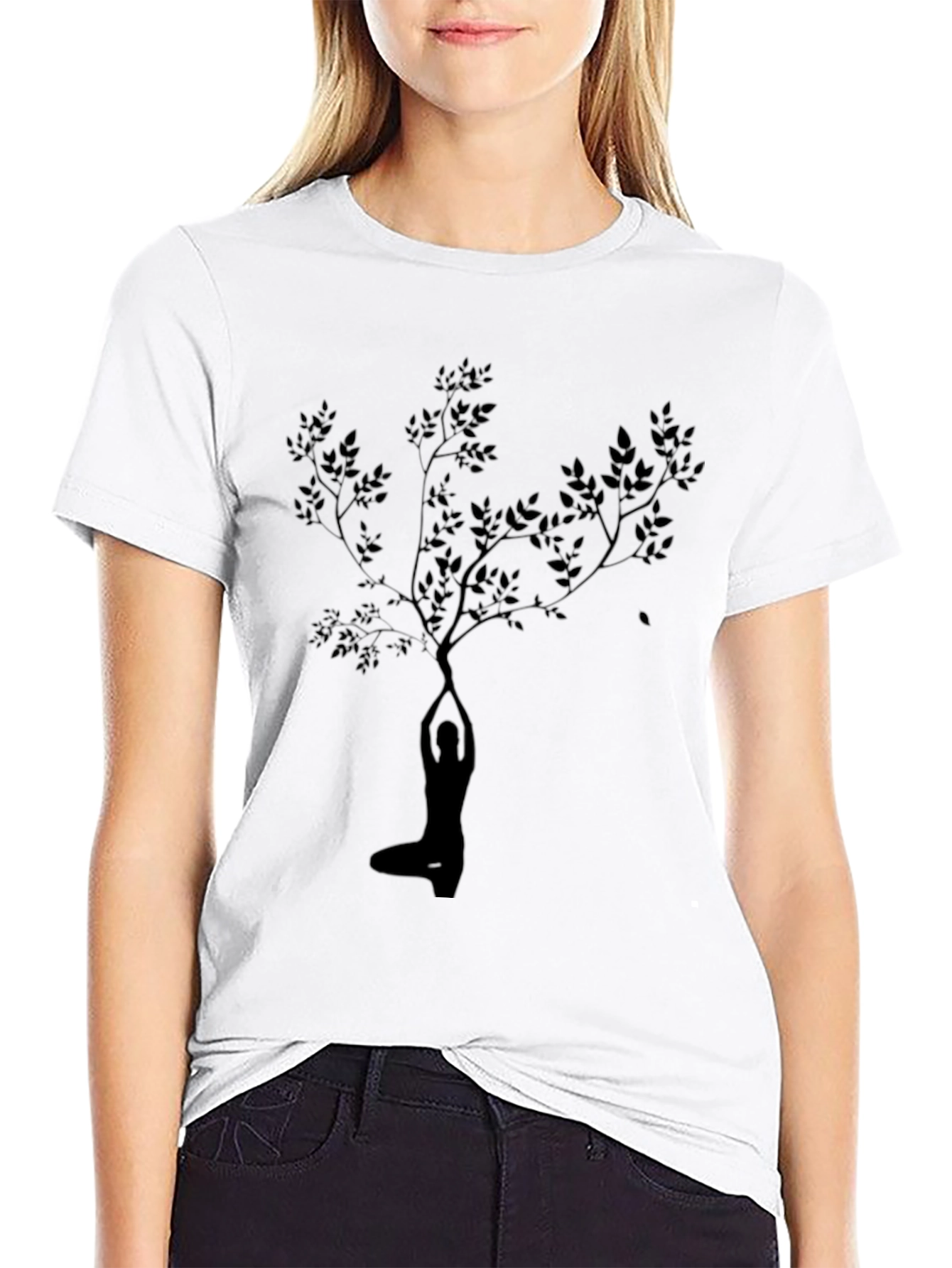 Yoga Tree Graphic Black T-Shirt