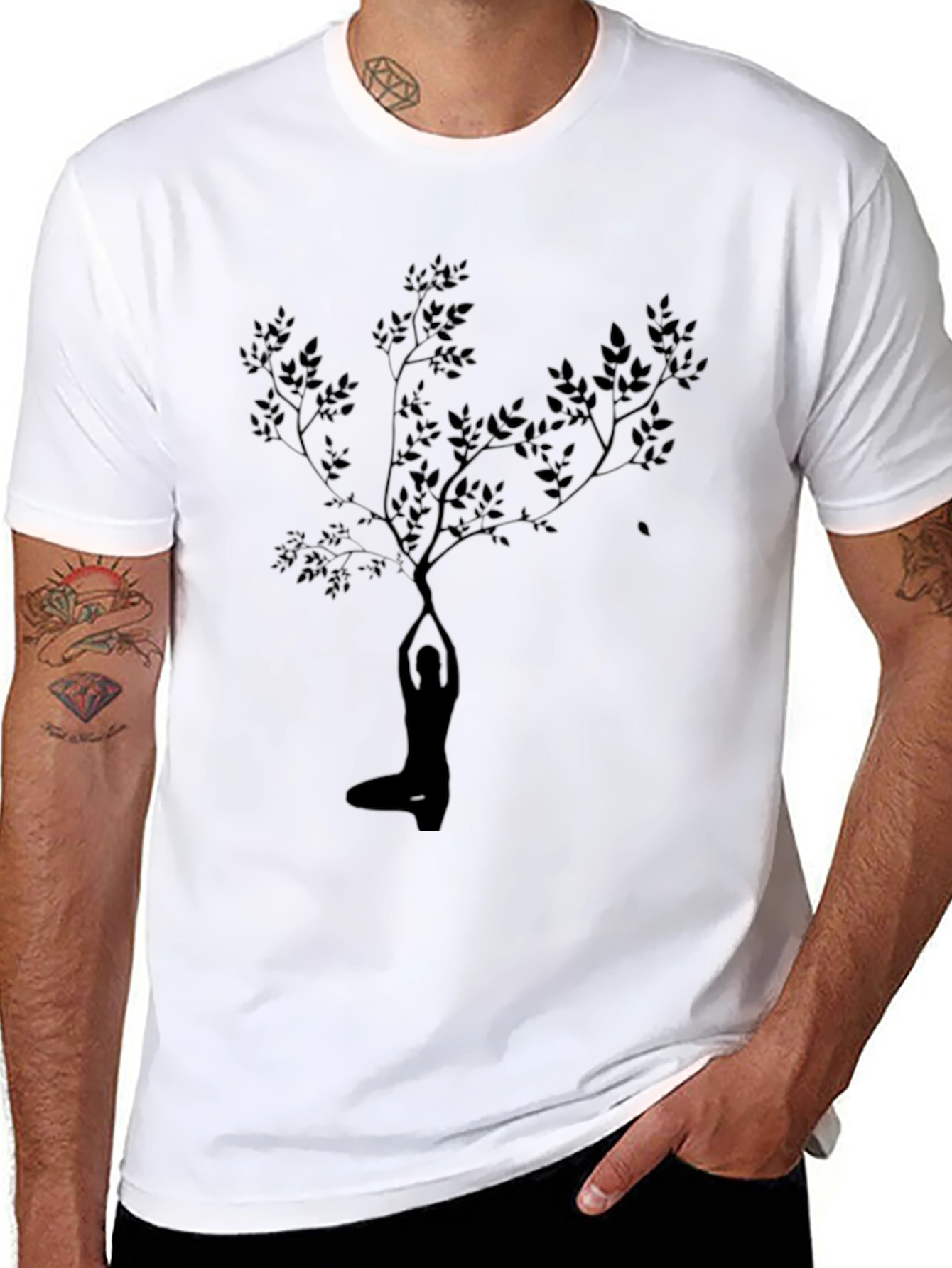 Yoga Tree Graphic Black T-Shirt