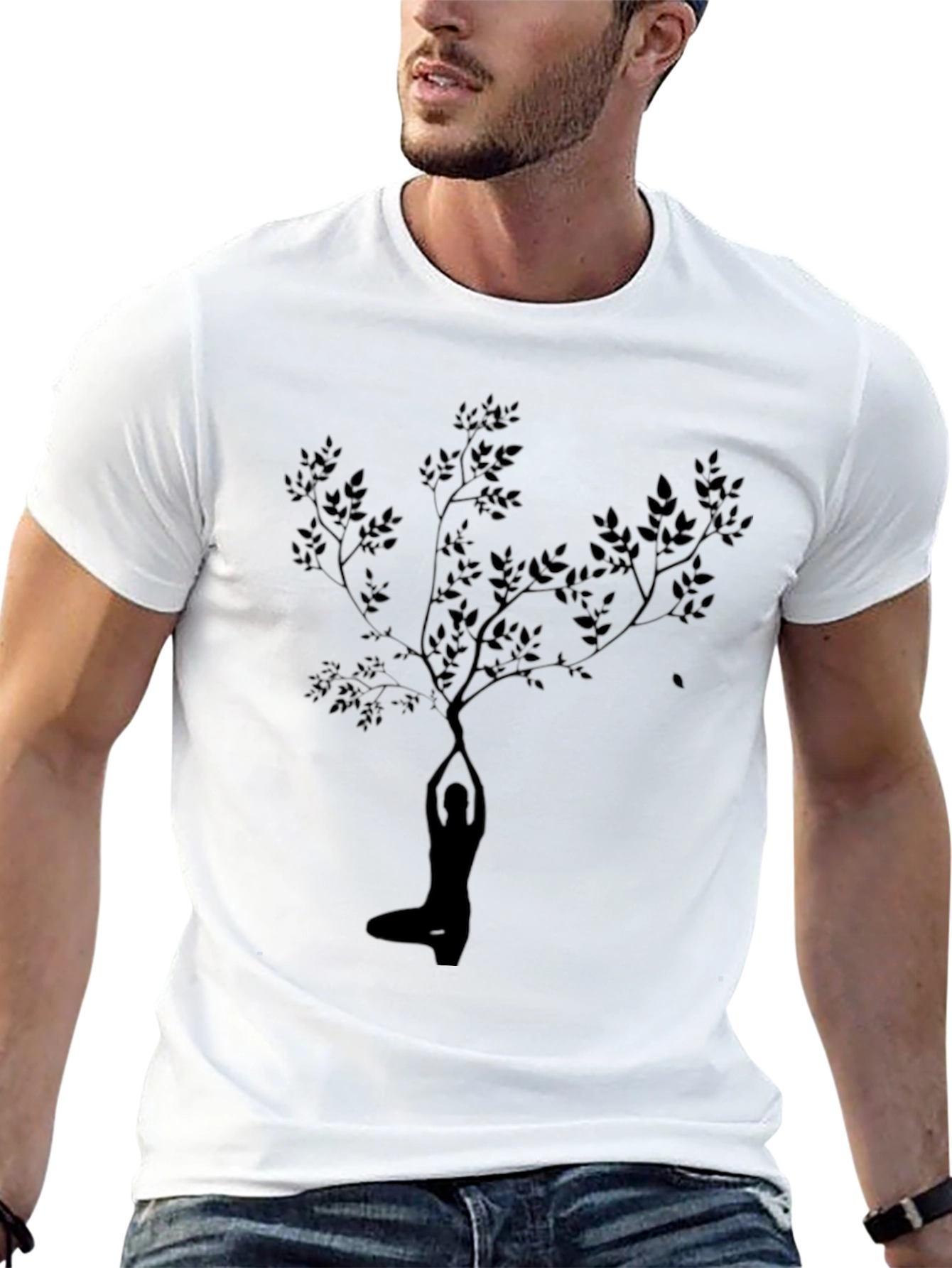 Yoga Tree Graphic Black T-Shirt