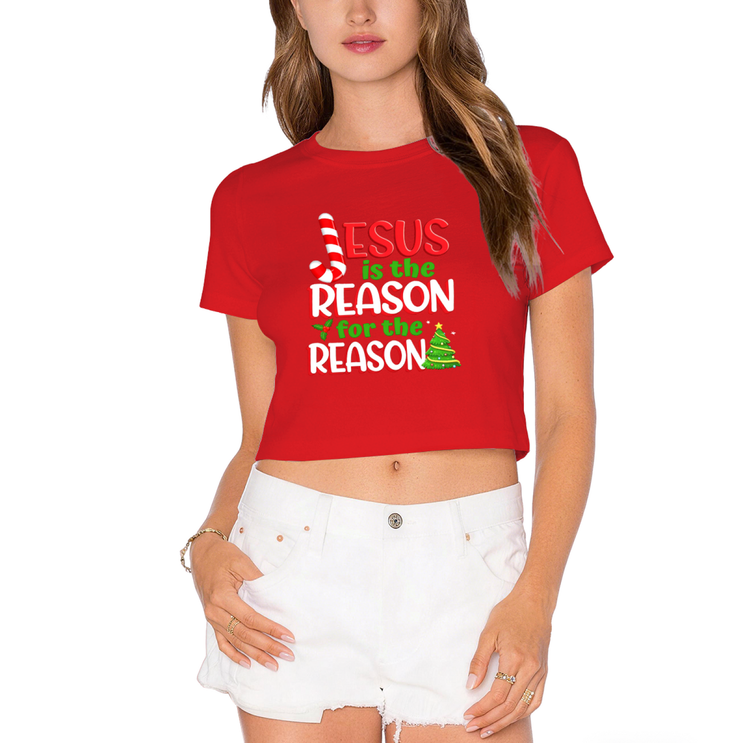 Jesus Is The Reason For The Season Christmas Crop Top
