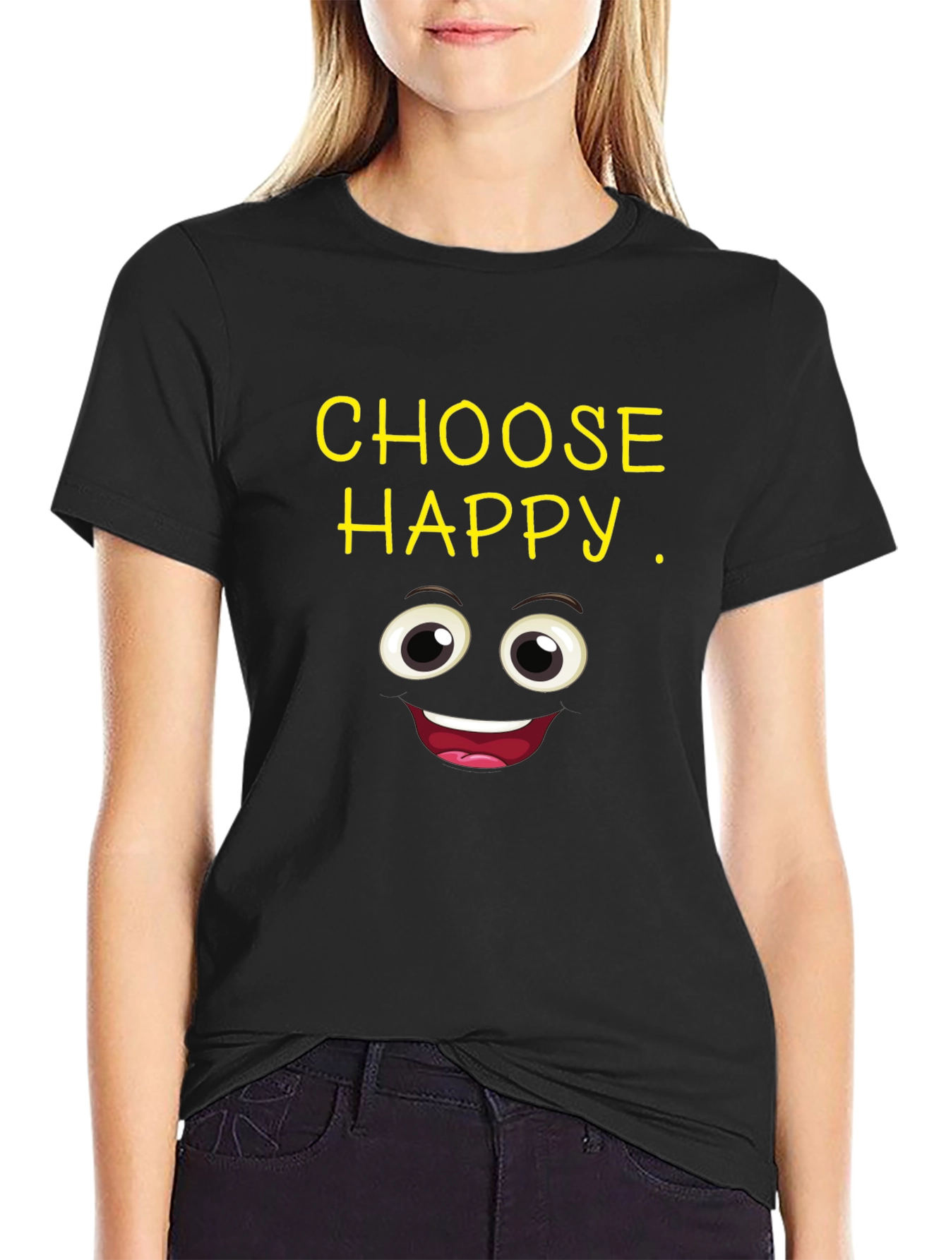Choose Happy Face Graphic T-Shirt