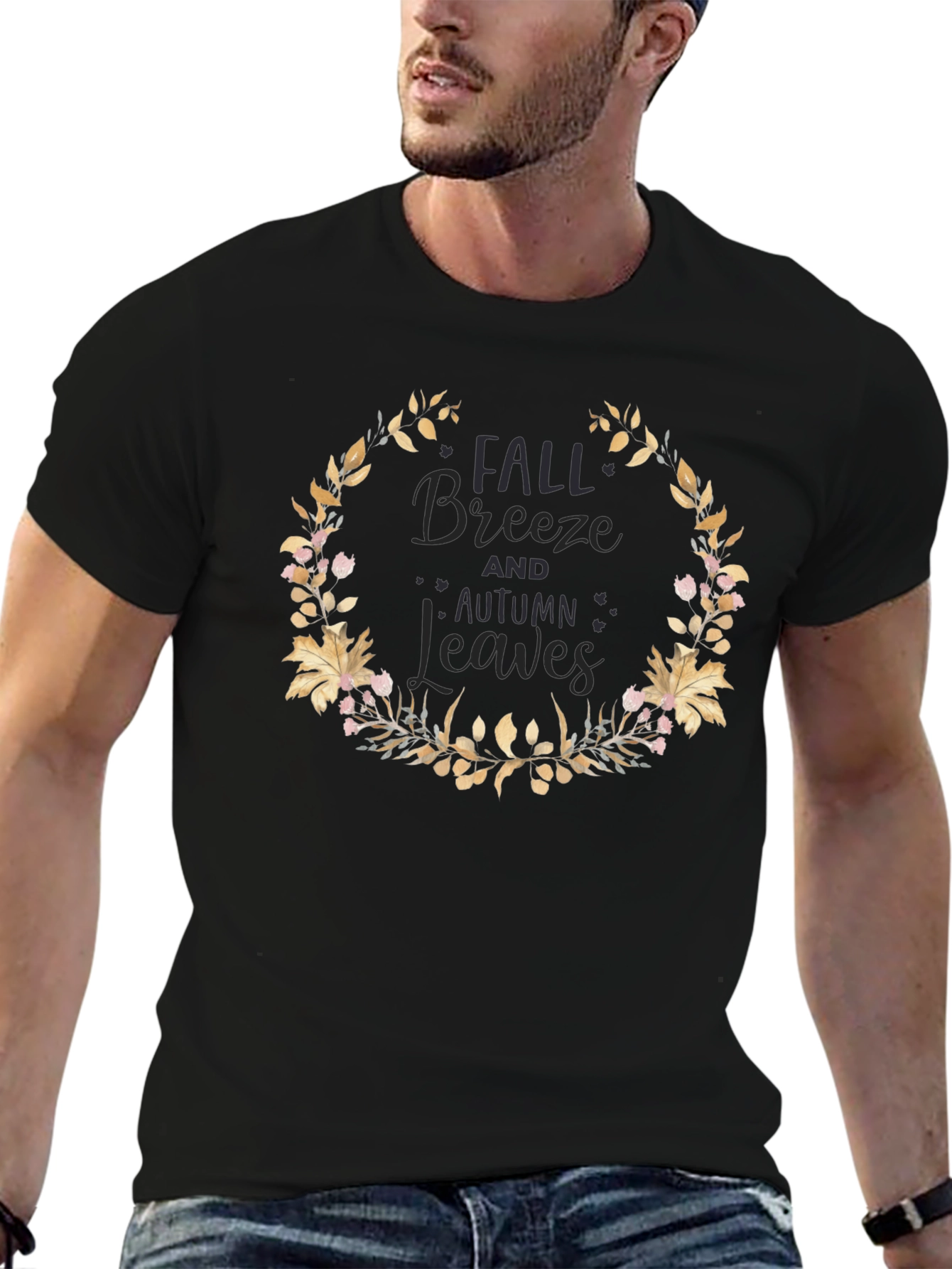 Fall Breeze Autumn Leaves Graphic Tee