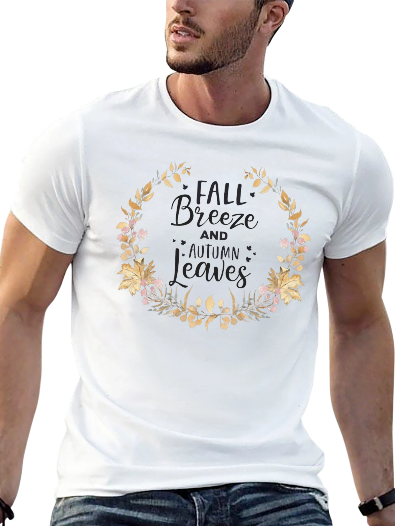 Fall Breeze Autumn Leaves Graphic Tee