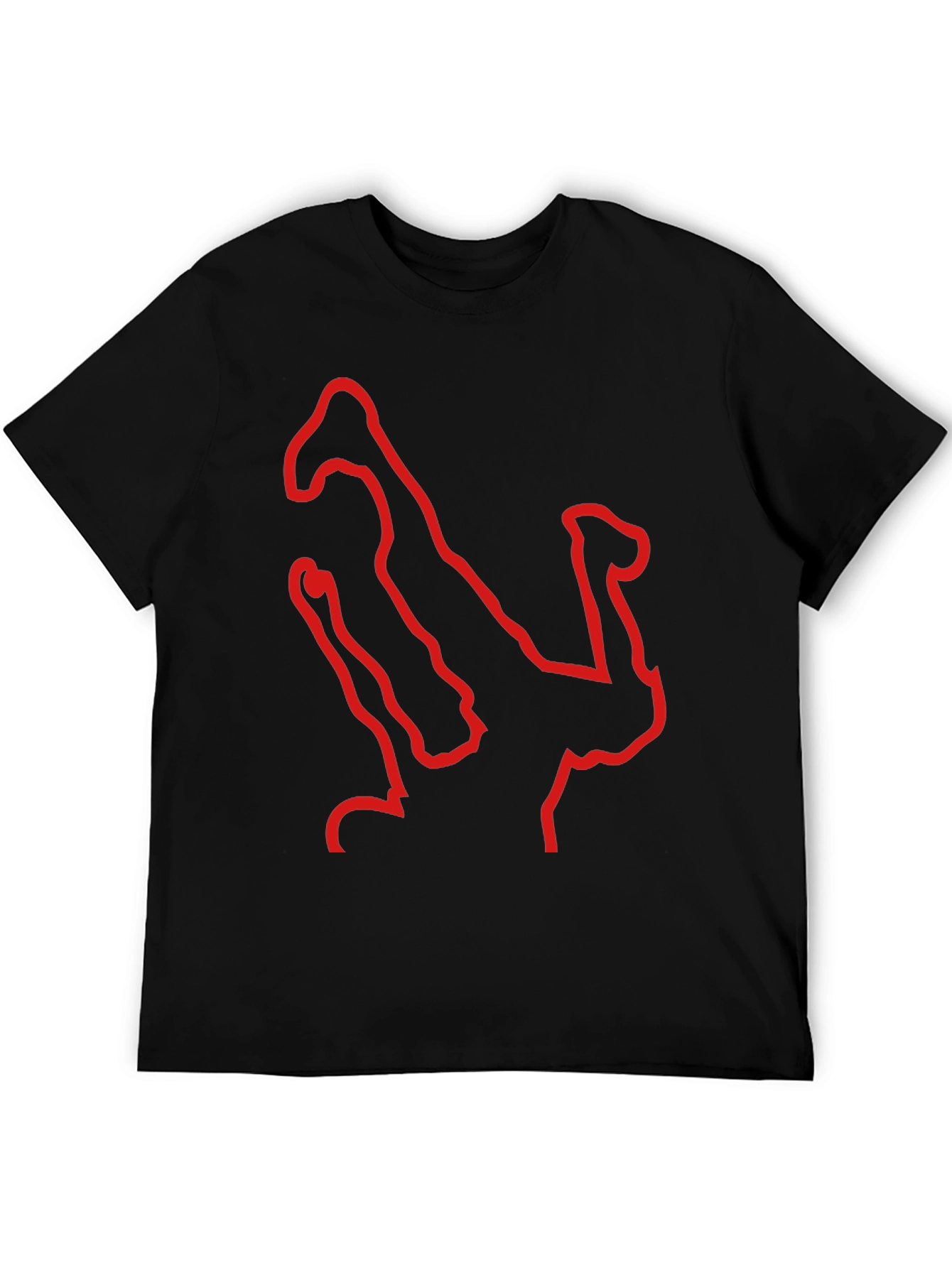 Black Tee with Red B-Boy Outline