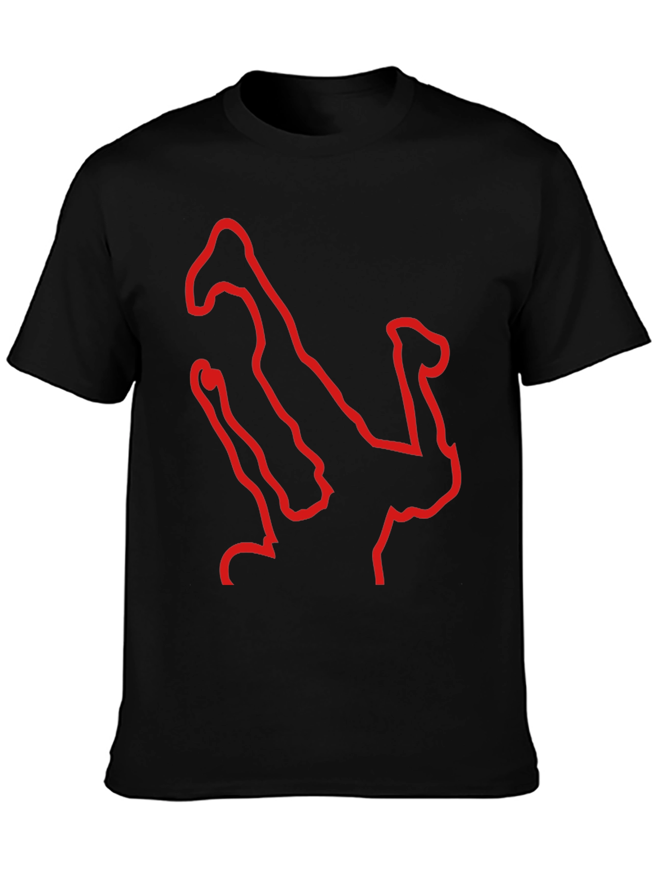 Black Tee with Red B-Boy Outline