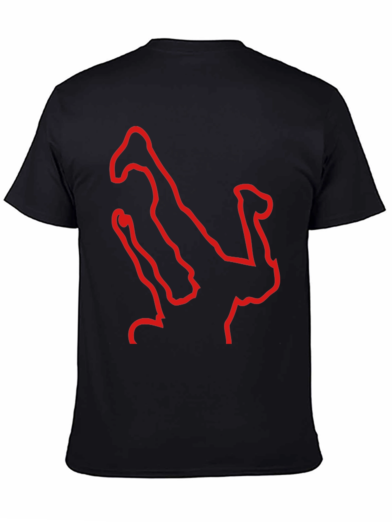 Black Tee with Red B-Boy Outline
