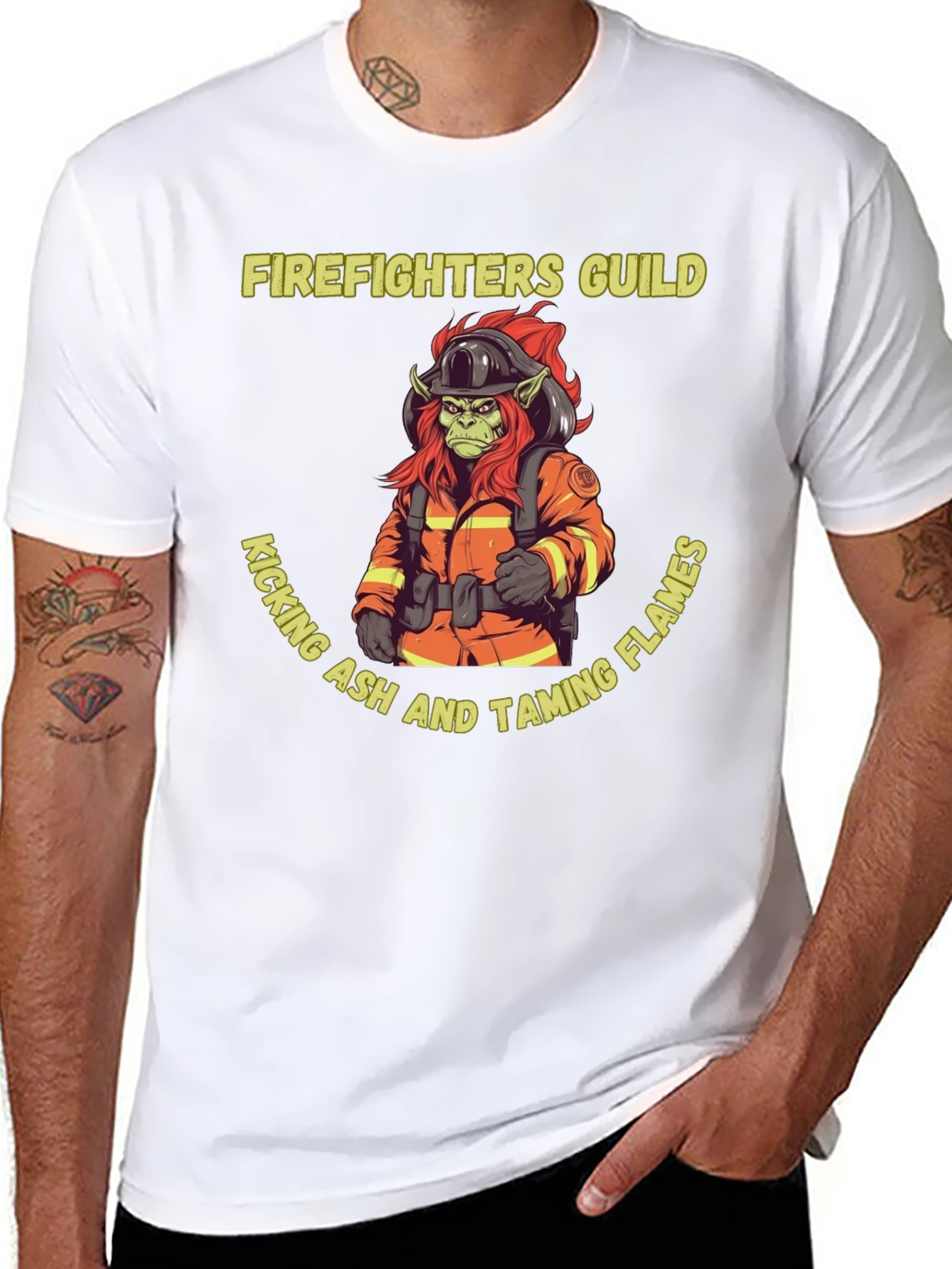 Firefighters Guild T-Shirt - Kicking Ash Taming Flames