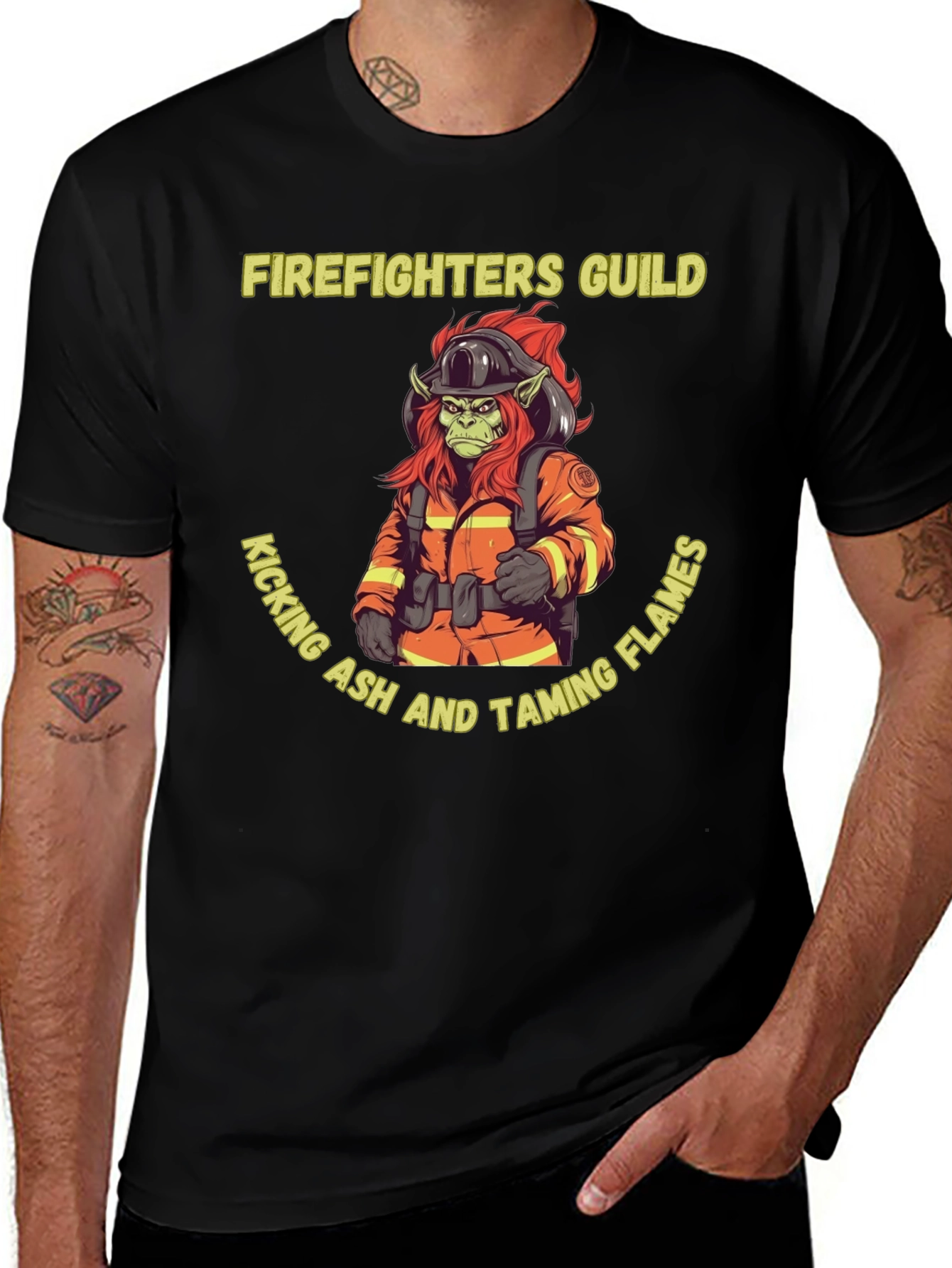 Firefighters Guild T-Shirt - Kicking Ash Taming Flames