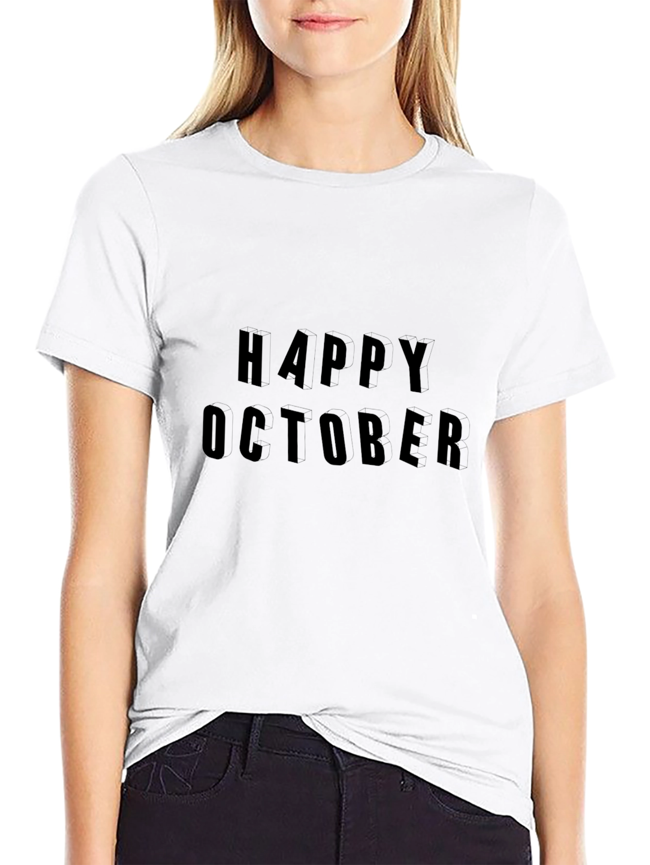 Happy October Black T-Shirt
