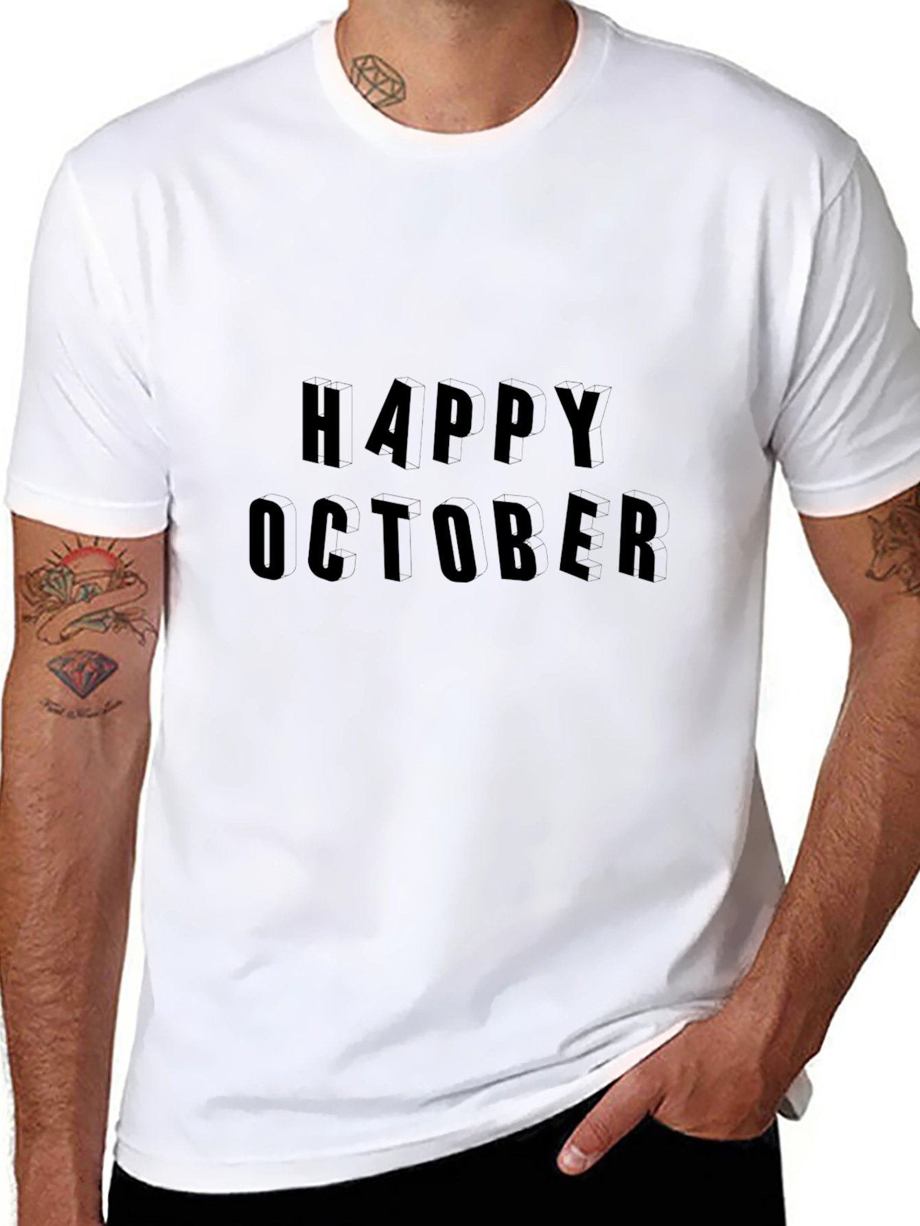 Happy October Black T-Shirt
