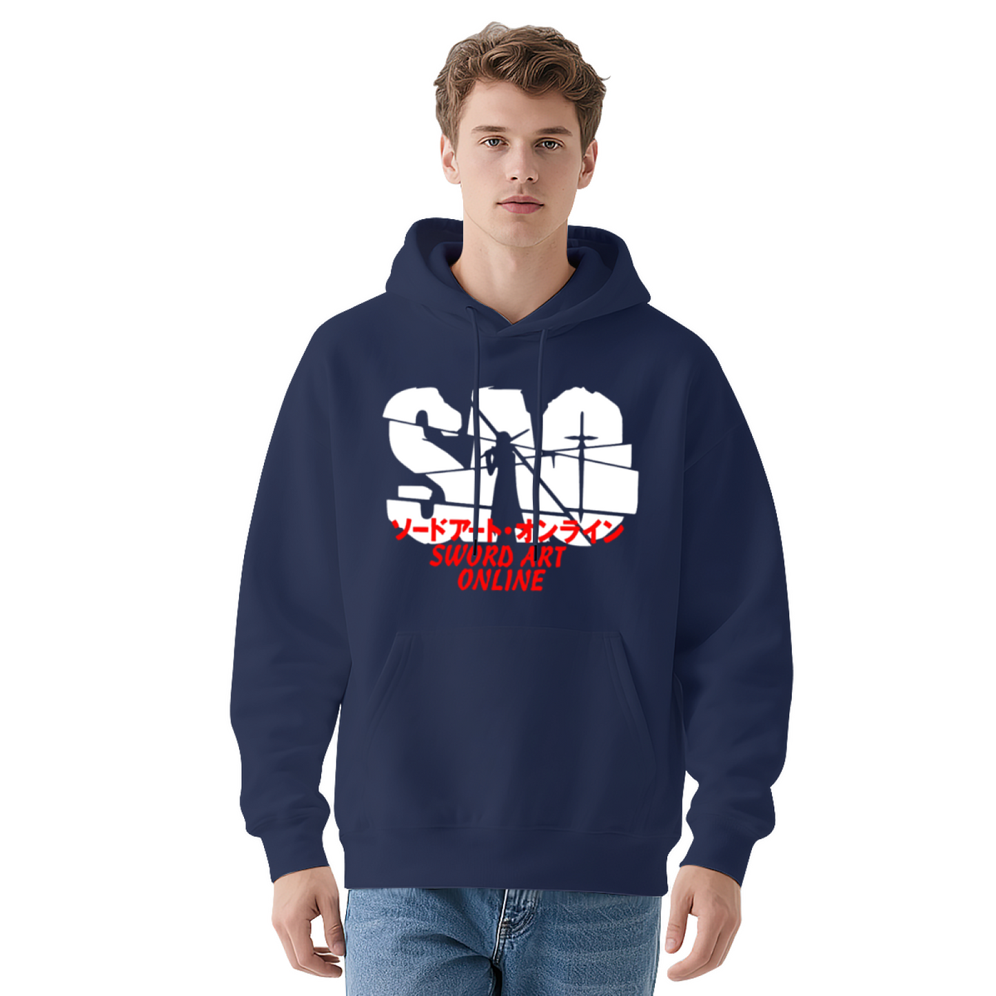 SAO Sword Art Online Anime Gray Hoodie, Unisex Loose Comfort Sweatshirt
