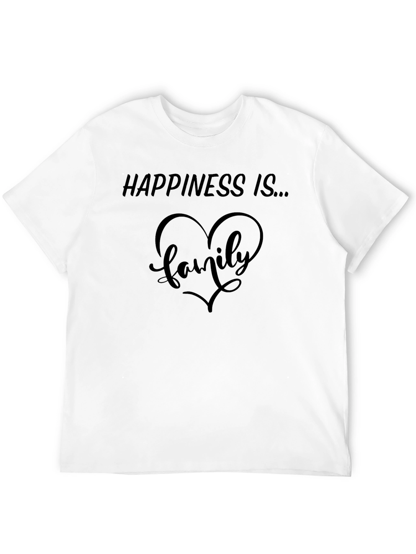 Happiness Is Family Heart Graphic Tee - Black