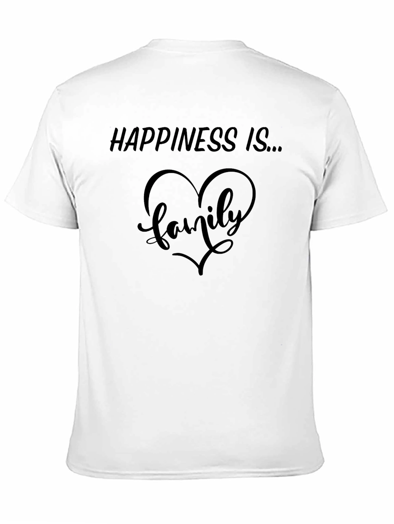 Happiness Is Family Heart Graphic Tee - Black