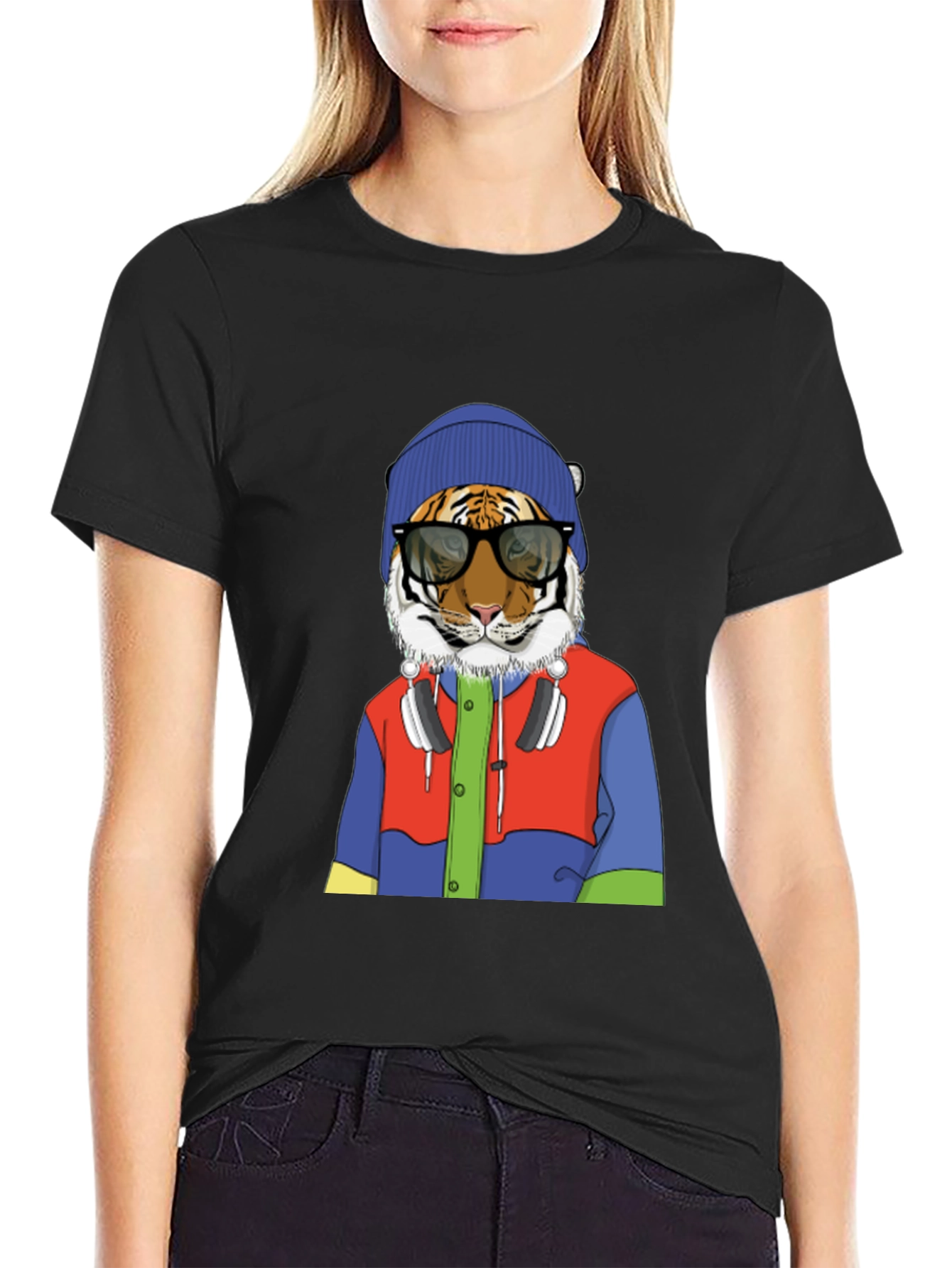 Hipster Tiger Graphic Tee