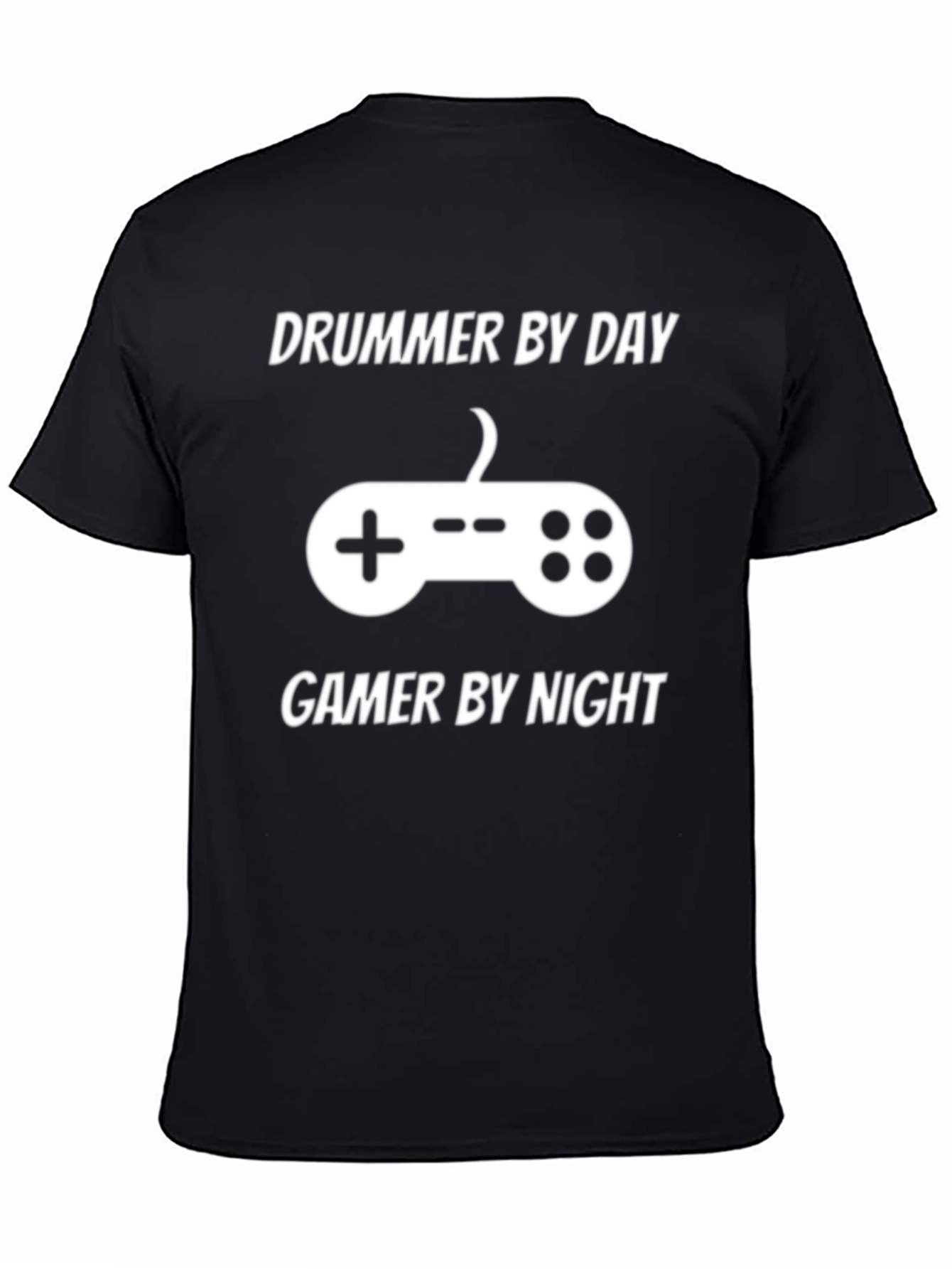 Drummer by Day Gamer by Night Black T-Shirt