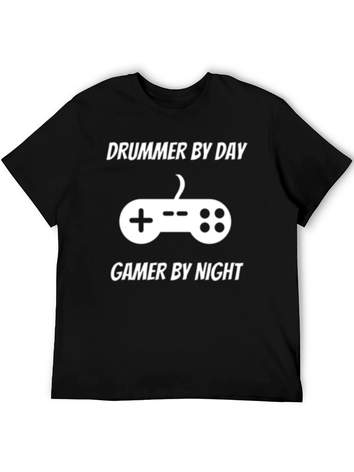 Drummer by Day Gamer by Night Black T-Shirt