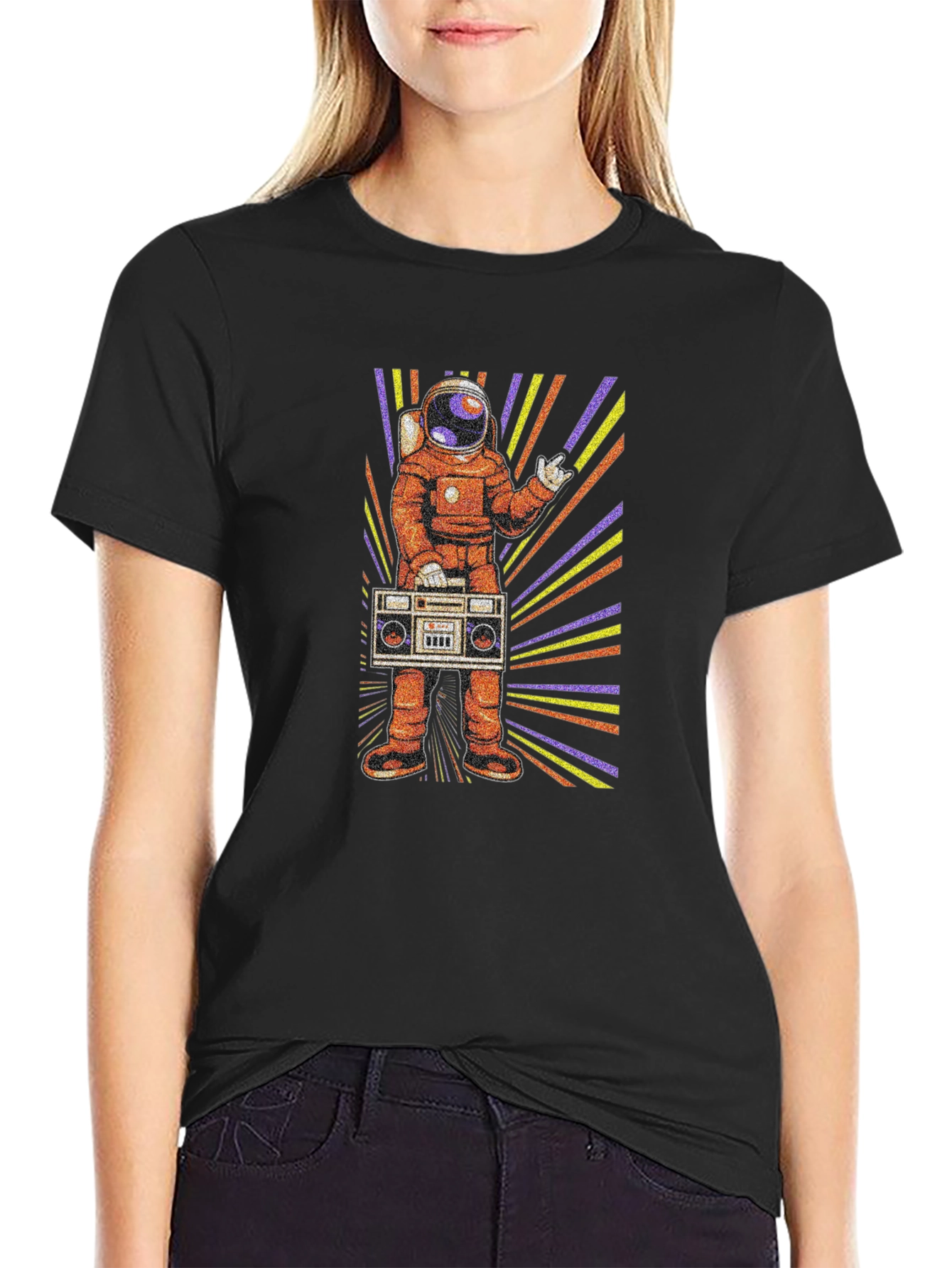 Astronaut Boombox Graphic T-Shirt